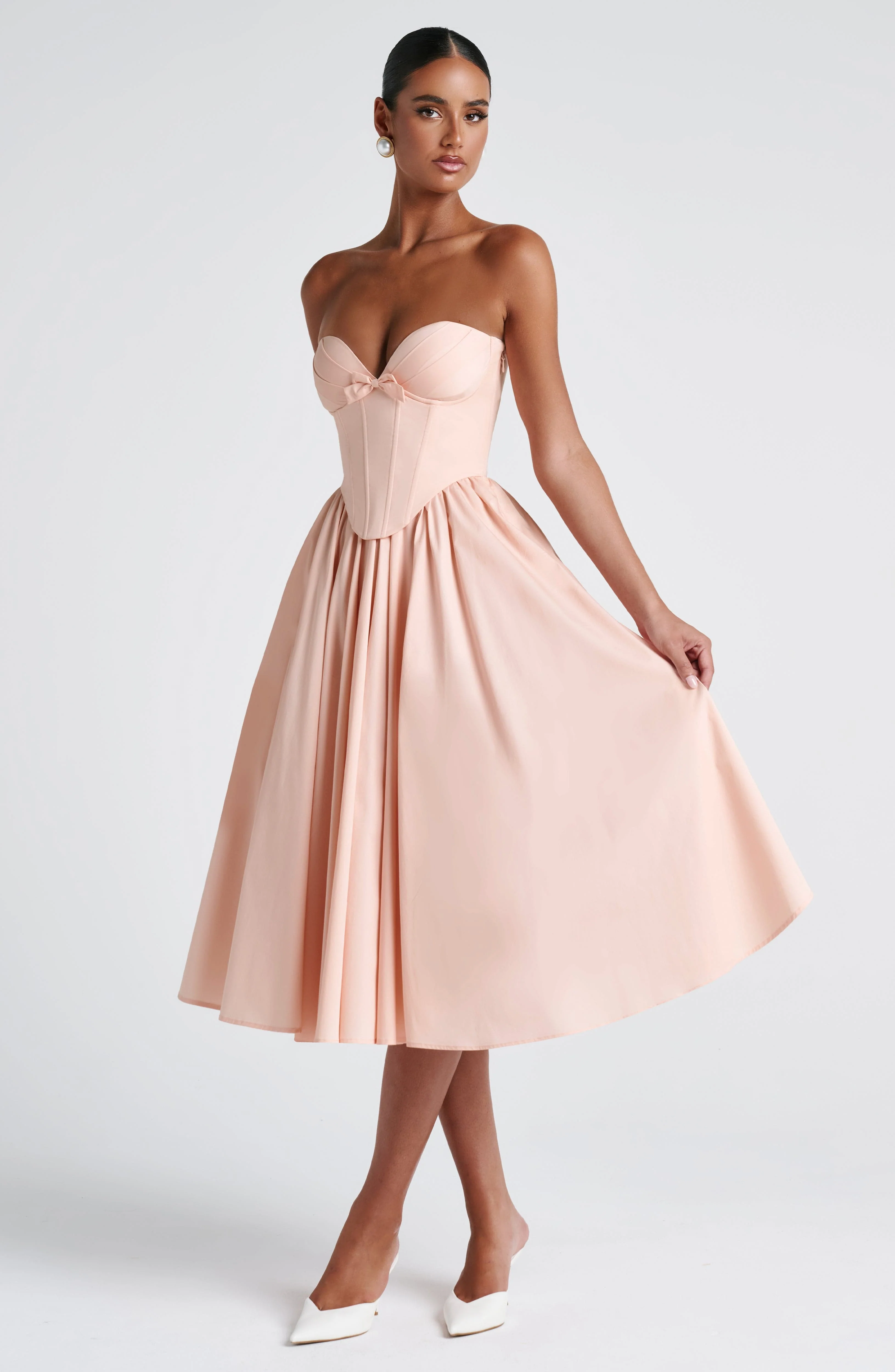 Prim Midi Dress - Soft Peach - Image 2