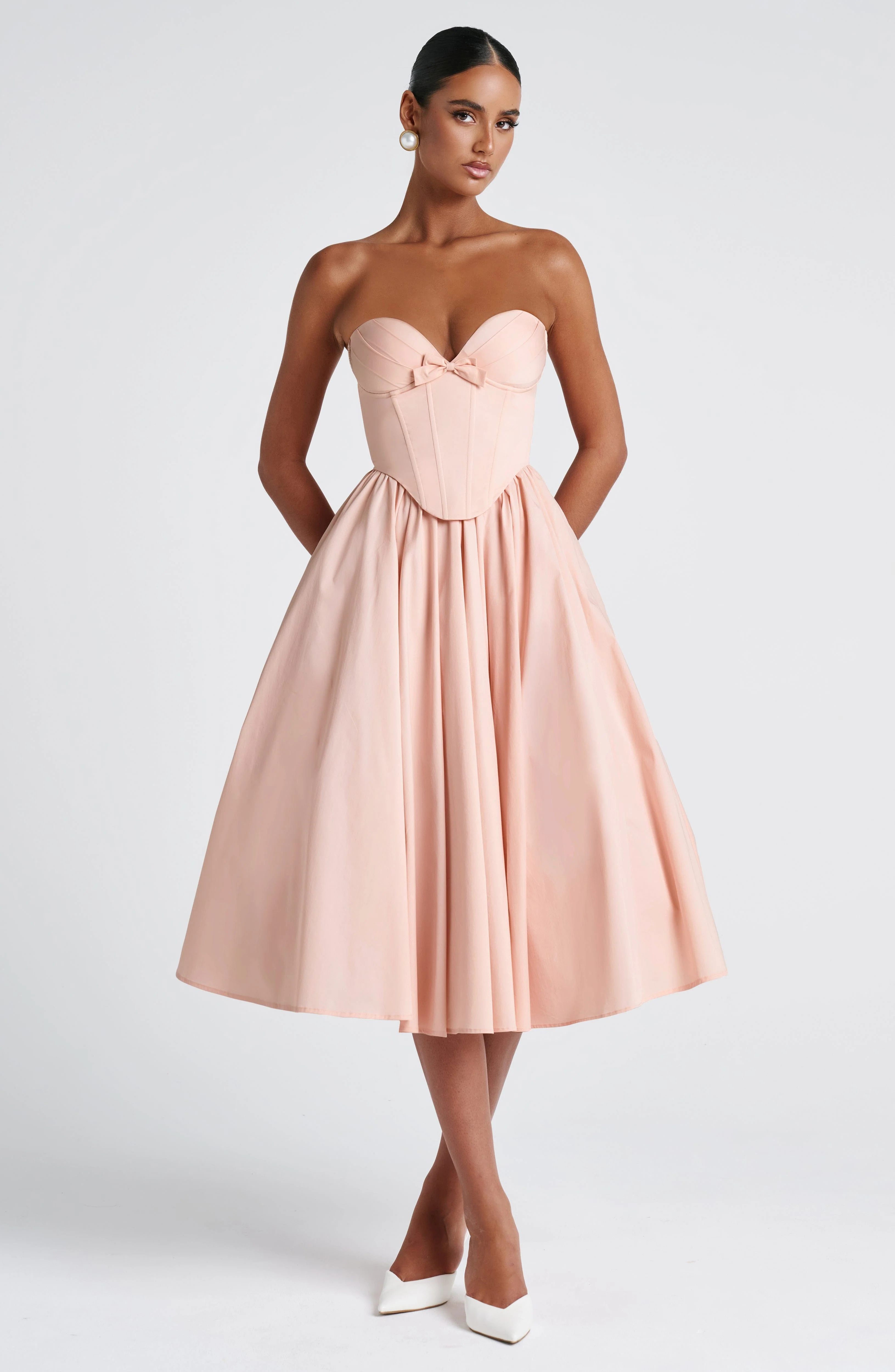 Prim Midi Dress - Soft Peach - Image 9