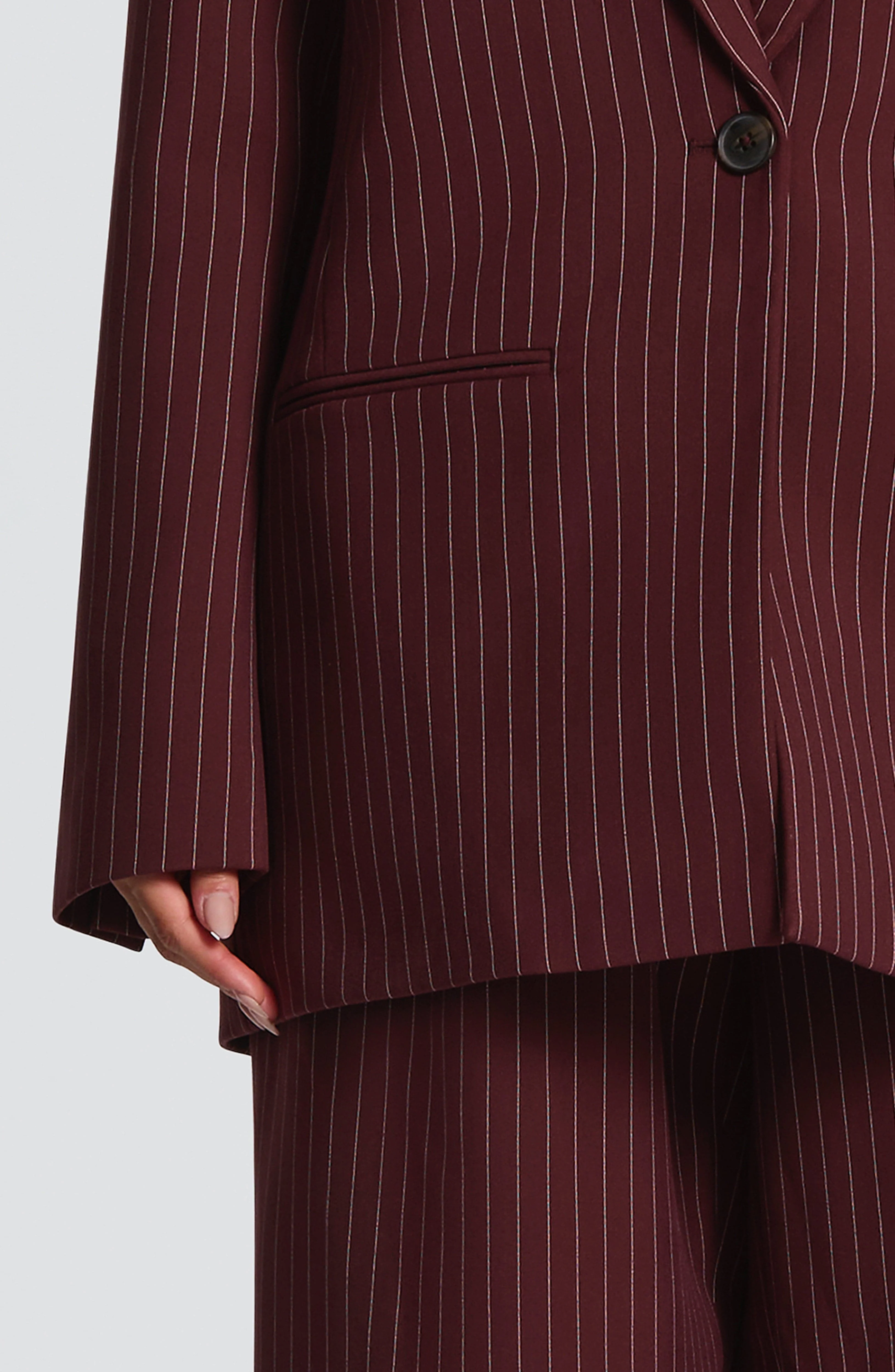Reece Blazer - Burgundy Pinstripe - Image 9
