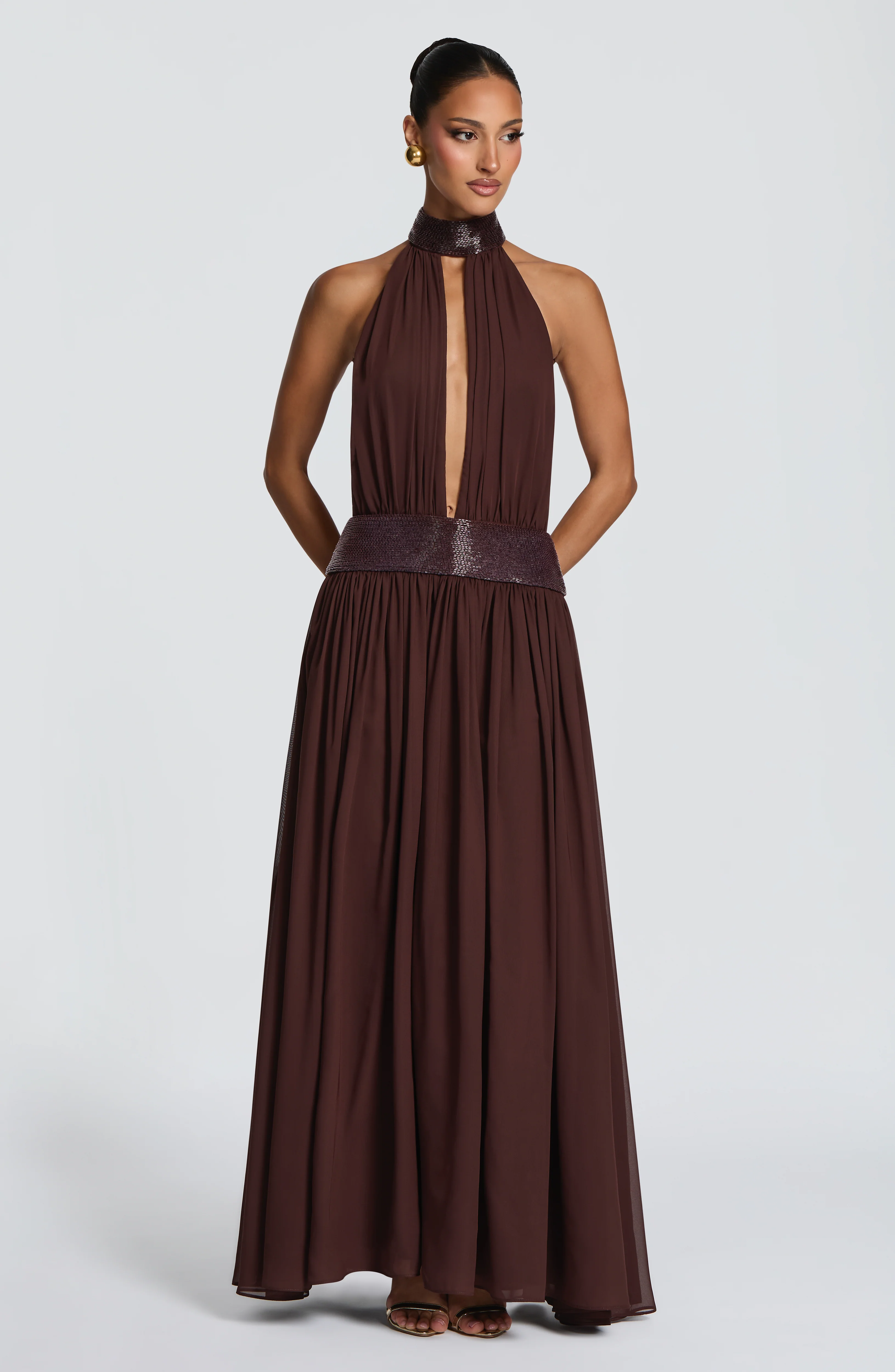 Rosalina Maxi Dress - Plum Brown - Image 7