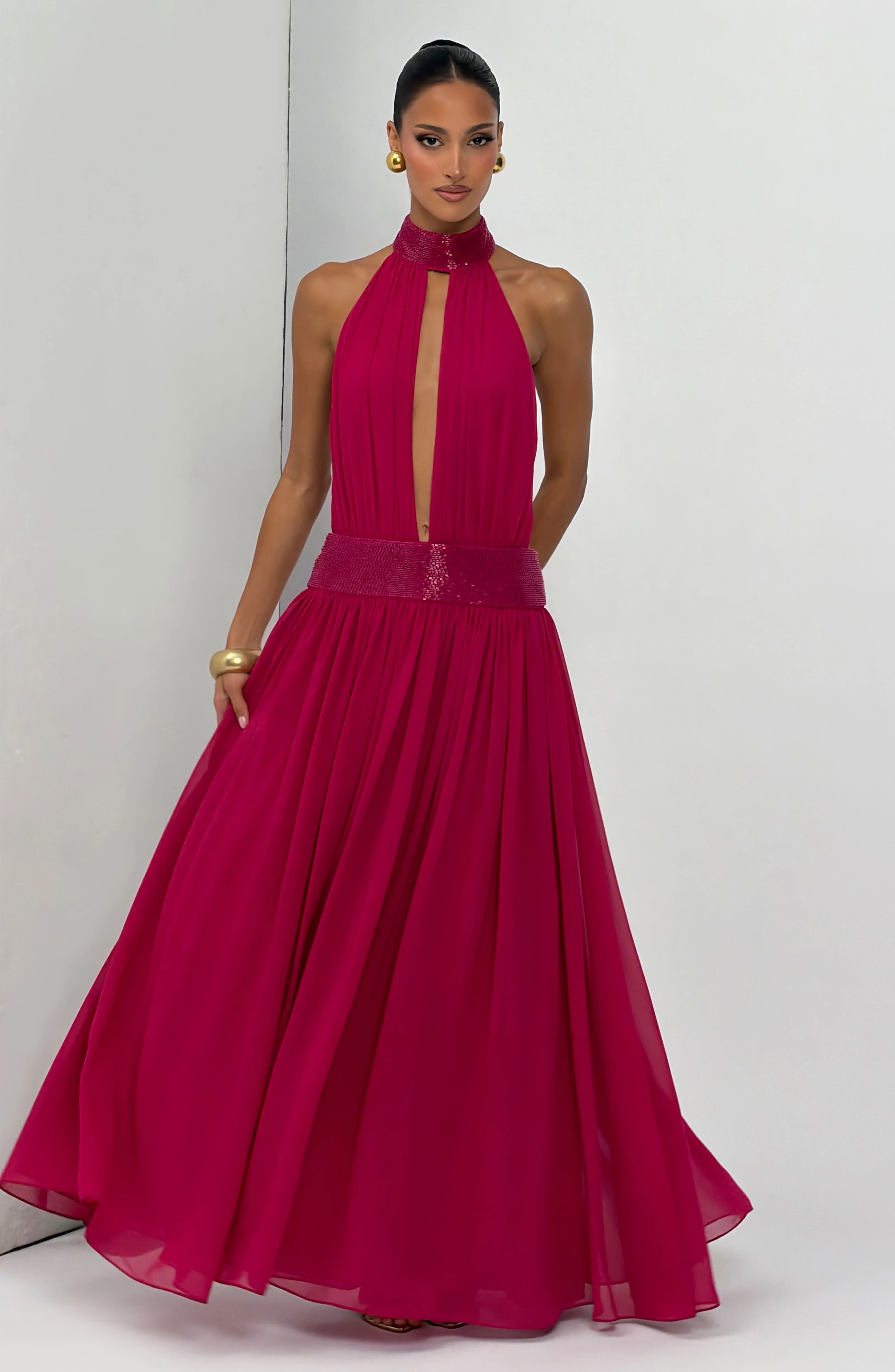 Rosalina Maxi Dress - Raspberry - Image 10