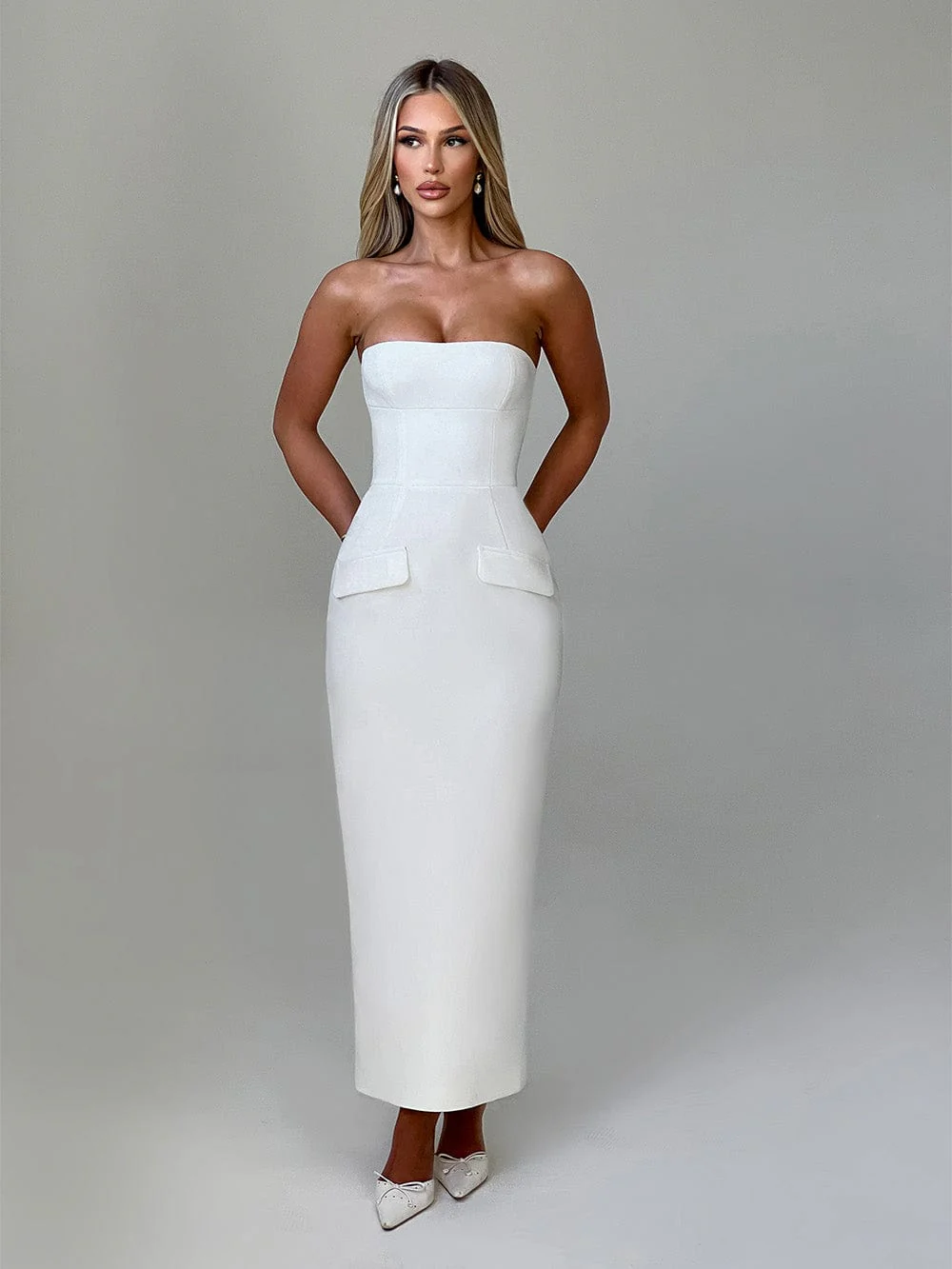 Roxanne Midaxi Dress - Ivory - Image 9