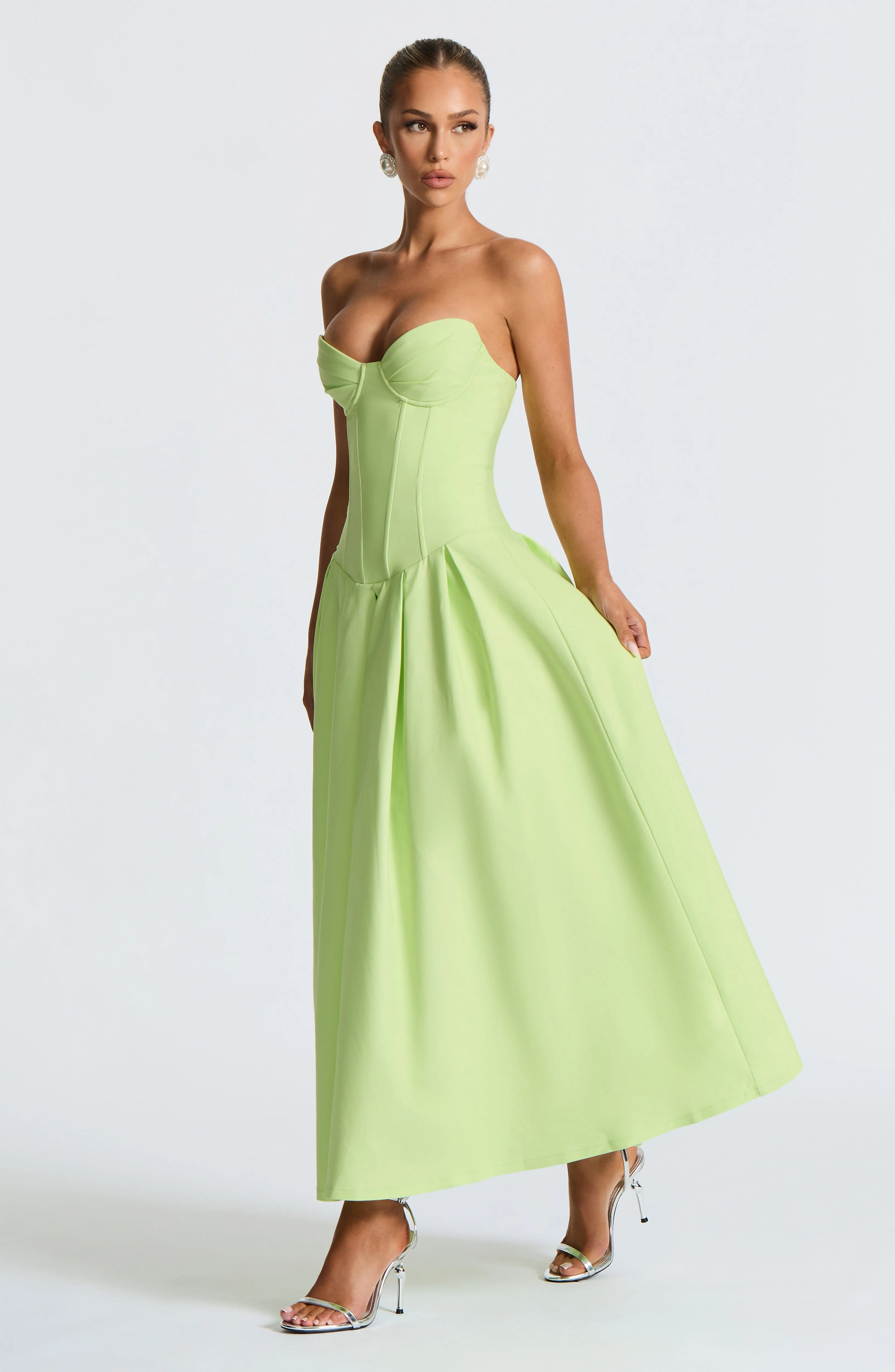 Salma Midi Dress - Lime - Image 4
