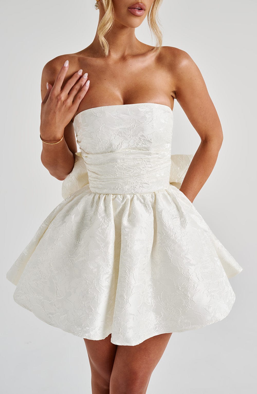 Salome Mini Dress - Ivory - Image 3