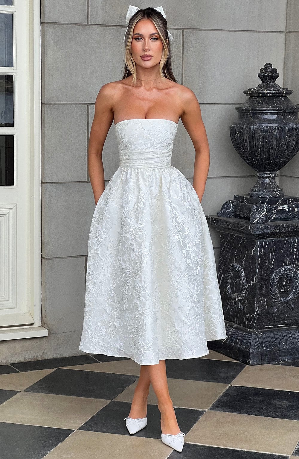 Saoirse Midi Dress - Ivory - Image 3
