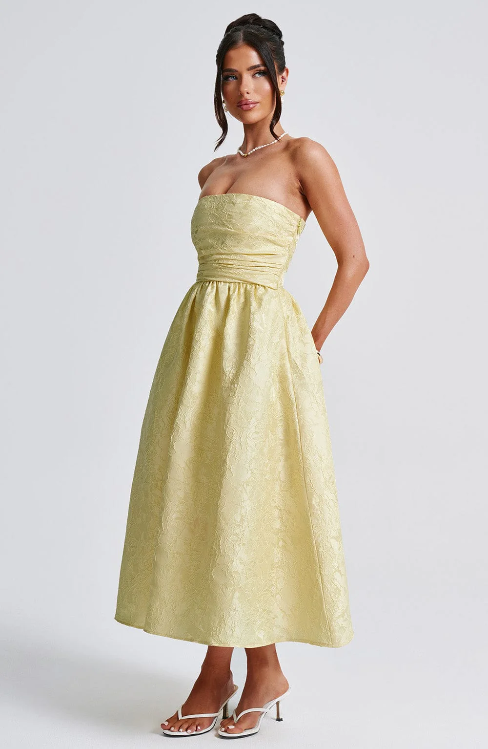 Saoirse Midi Dress - Lemon - Image 5