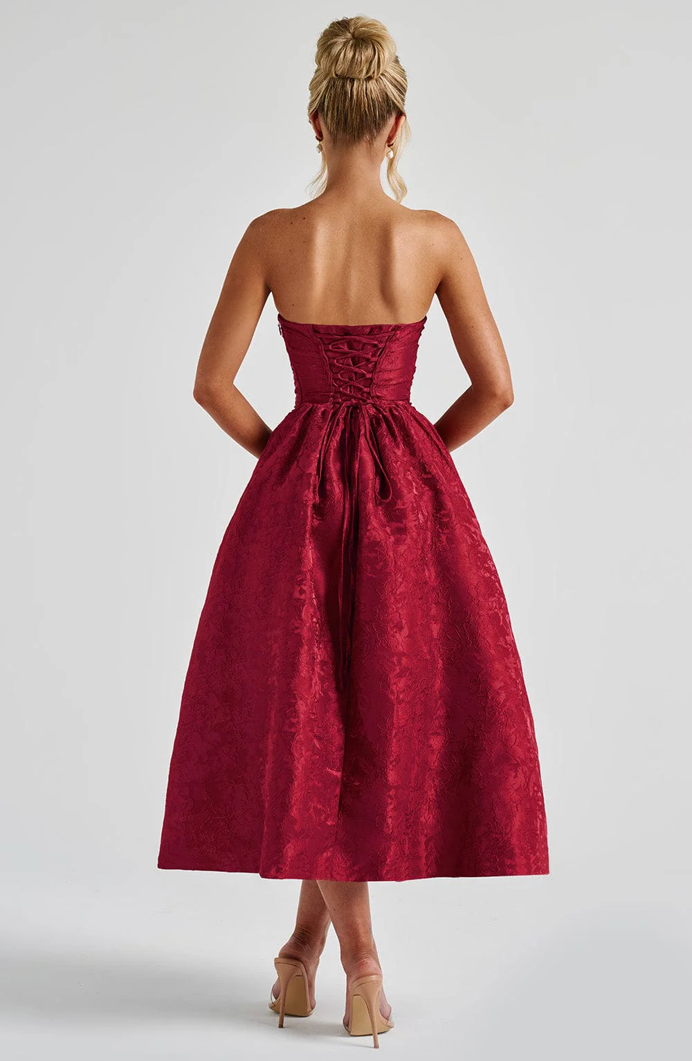 Saoirse Midi Dress - Red - Image 2