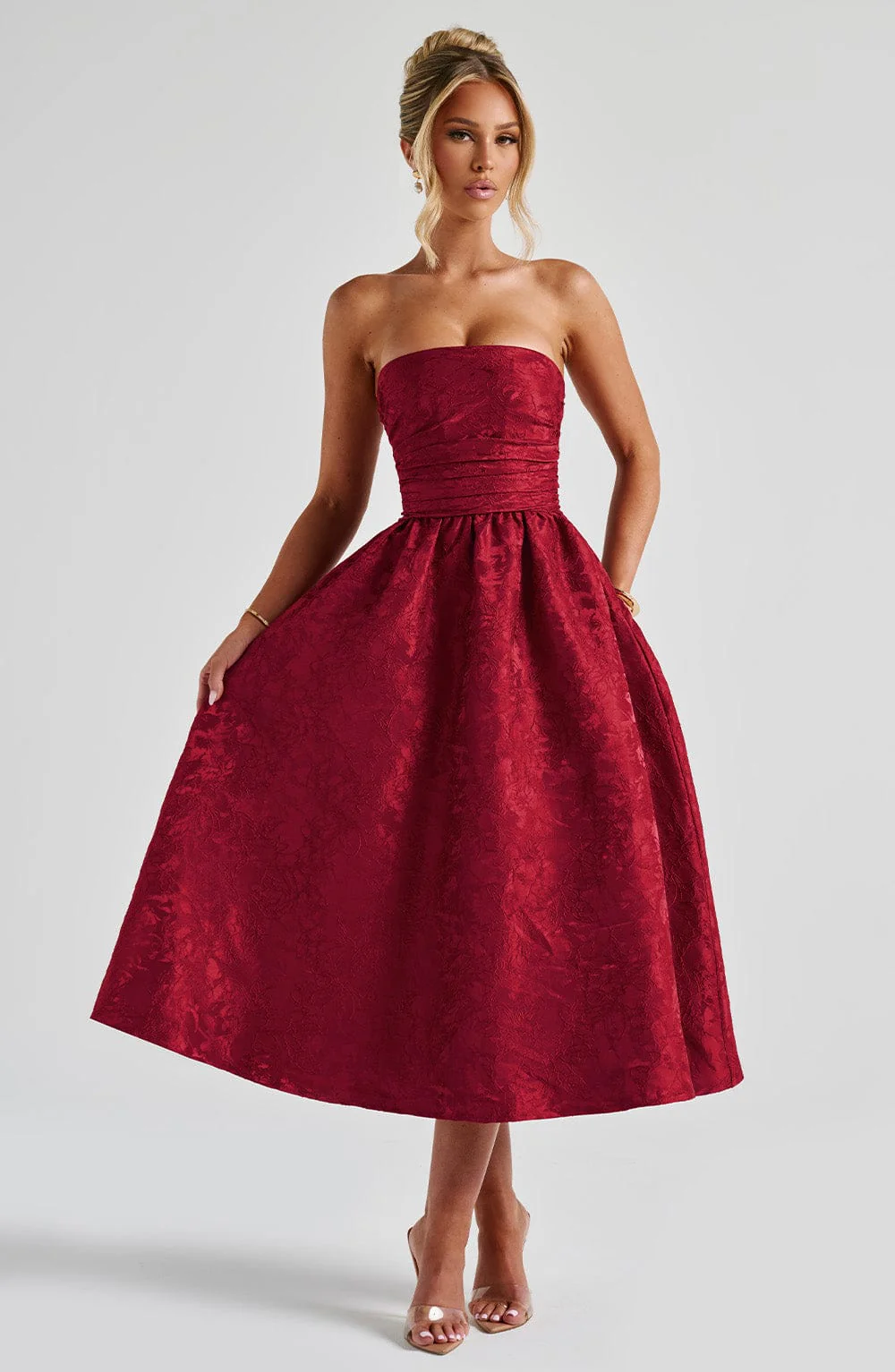 Saoirse Midi Dress - Red - Image 4