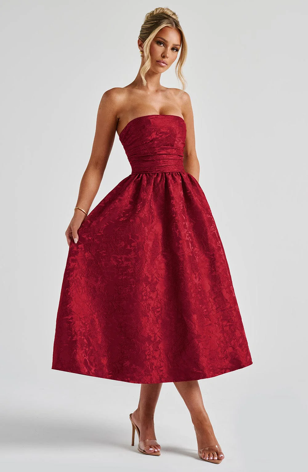 Saoirse Midi Dress - Red - Image 5