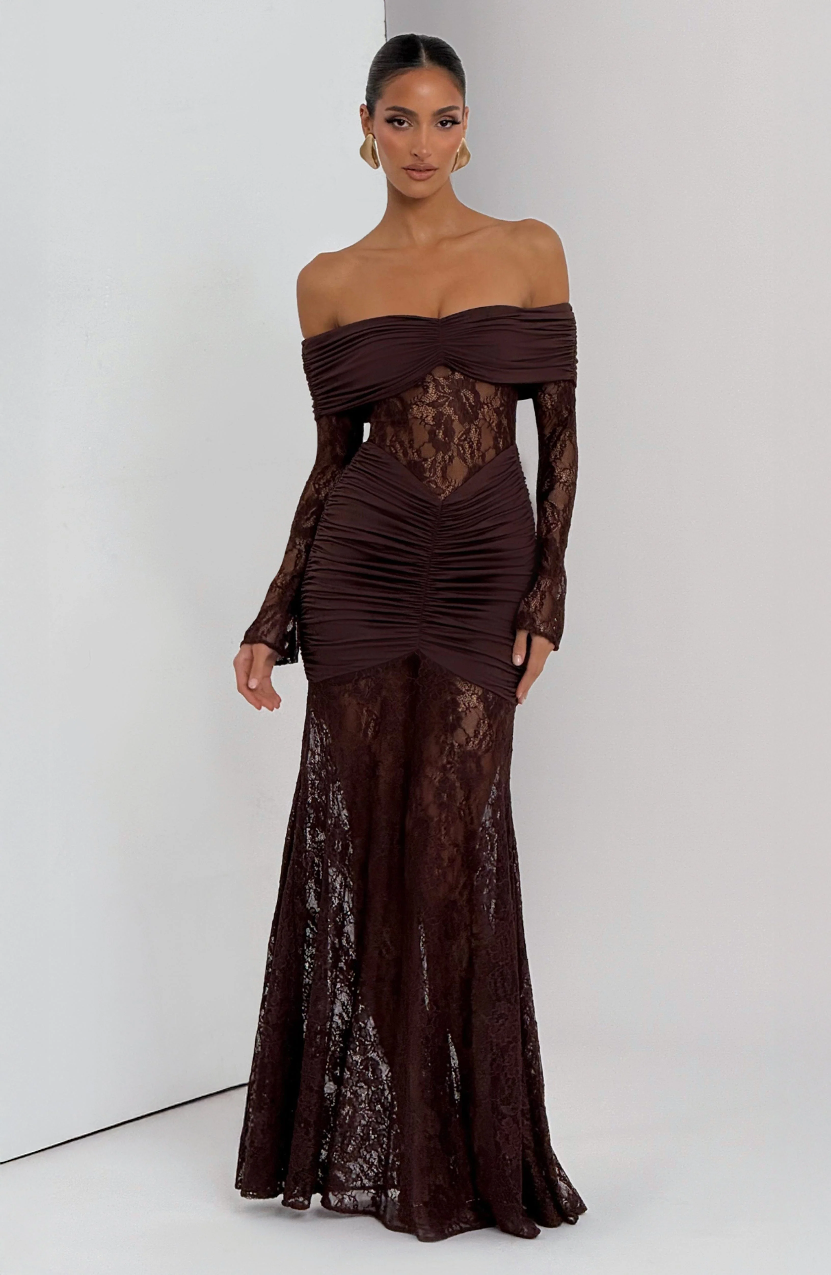 Sauline Maxi Dress - Plum Brown - Image 7