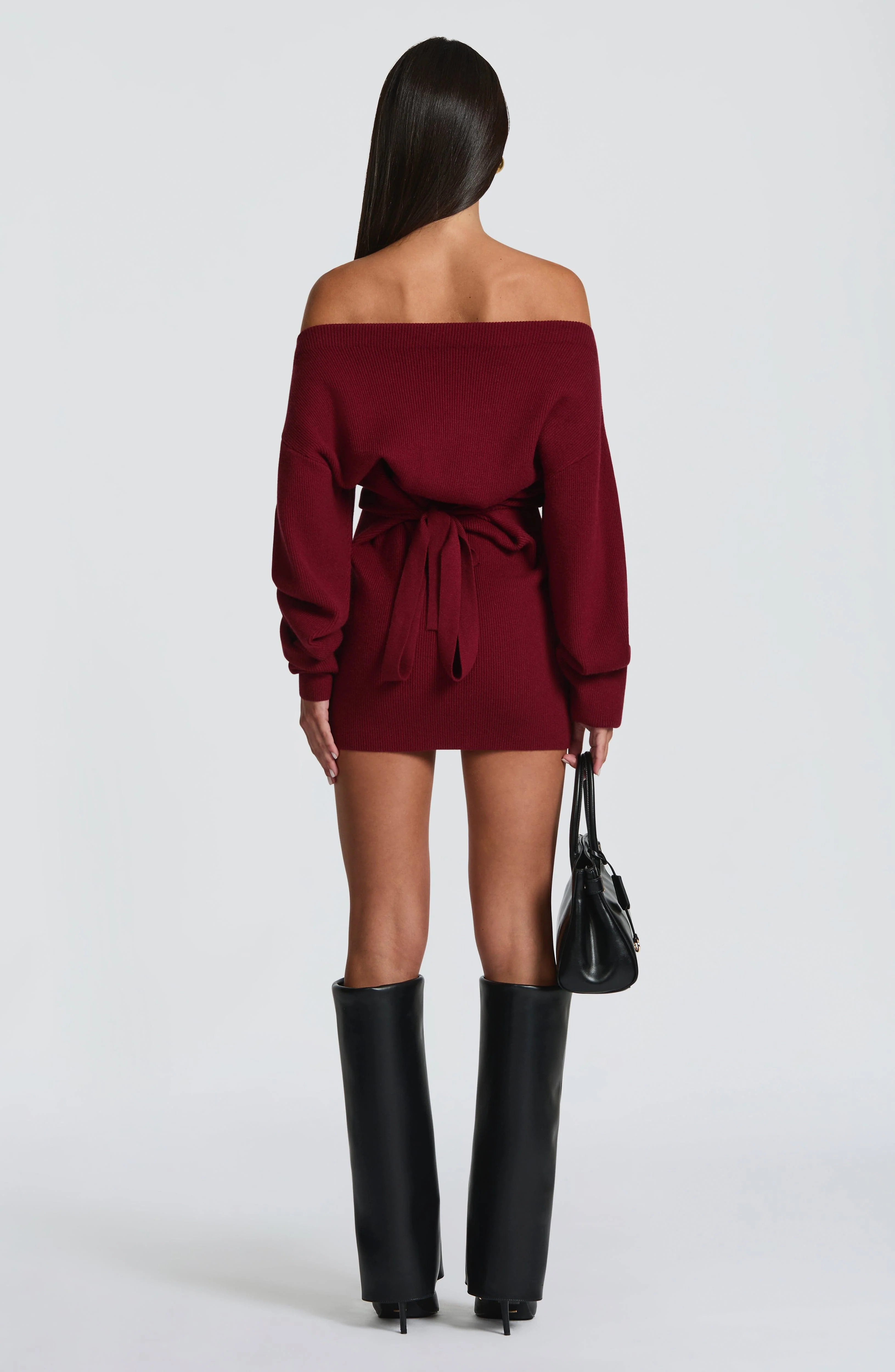 Sawyer Mini Dress - Burgundy - Image 4