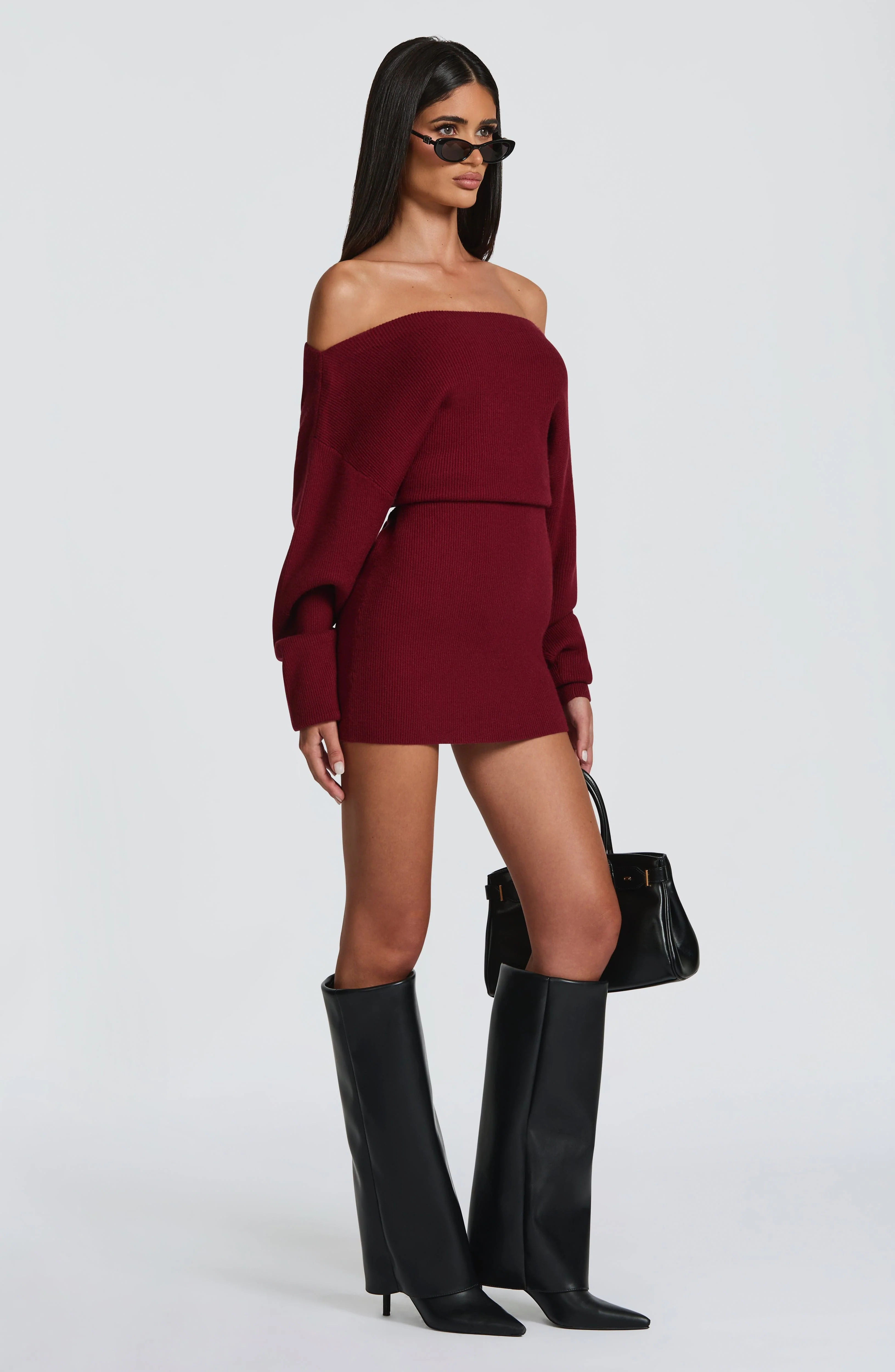 Sawyer Mini Dress - Burgundy - Image 5