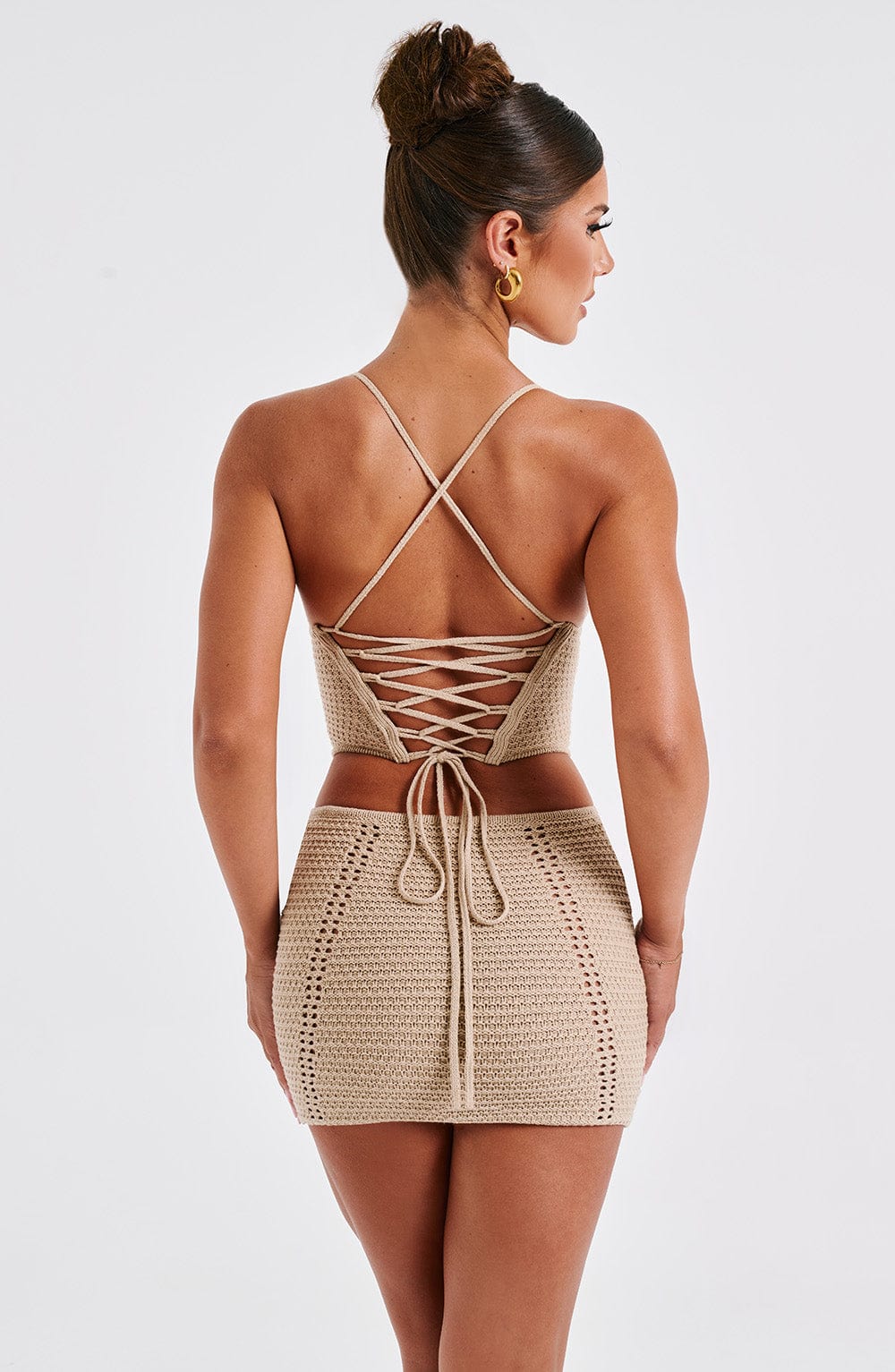 Selma Mini Skirt - Beige - Image 2