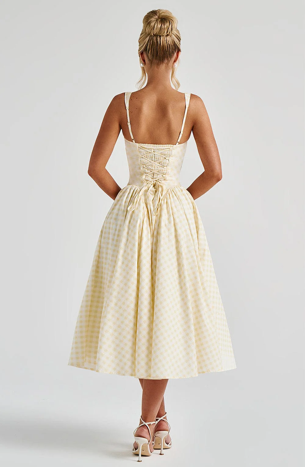 Sherrie Midi Dress - Lemon Gingham - Image 2