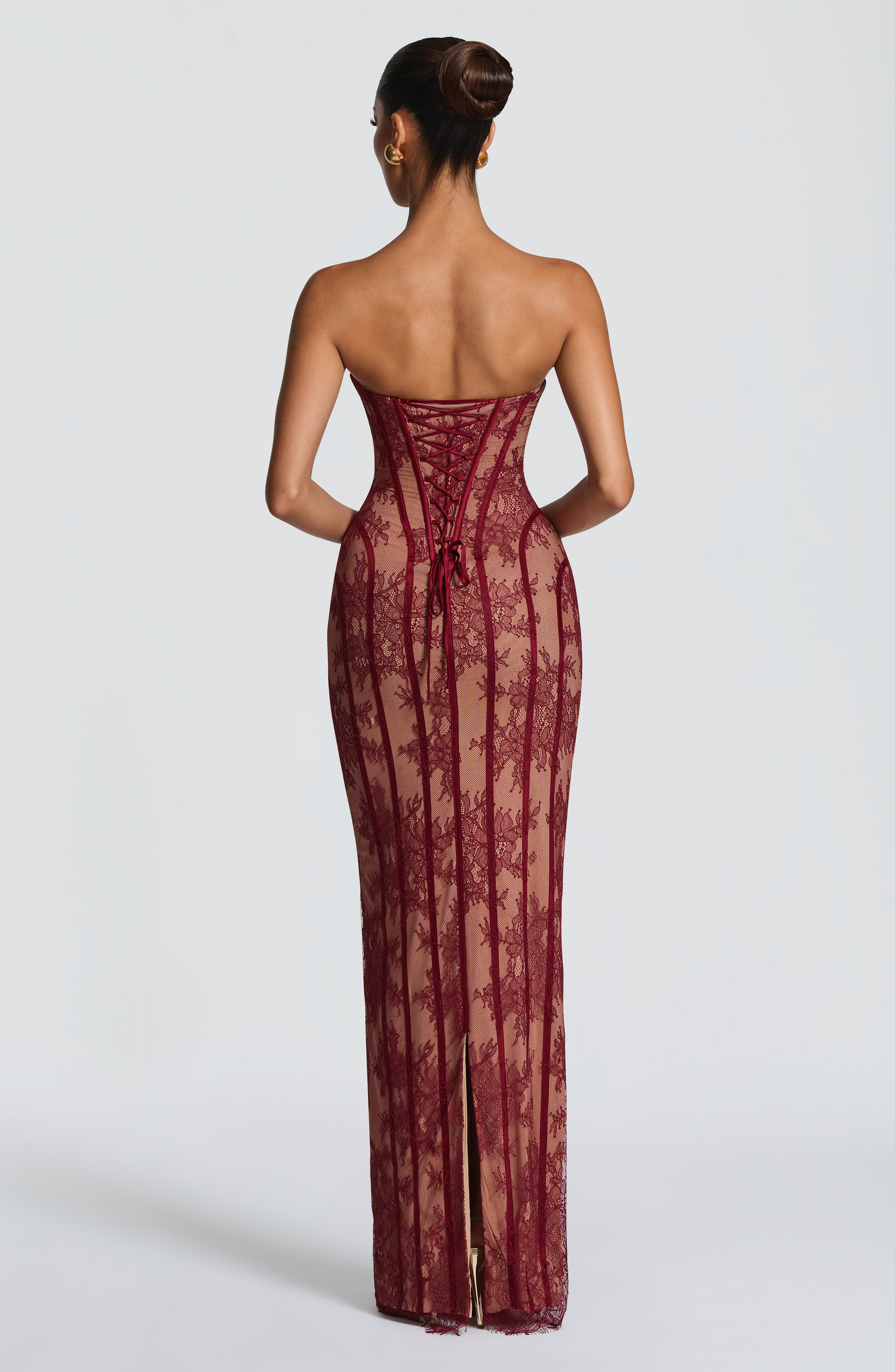 Sian Maxi Dress - Burgundy - Image 2