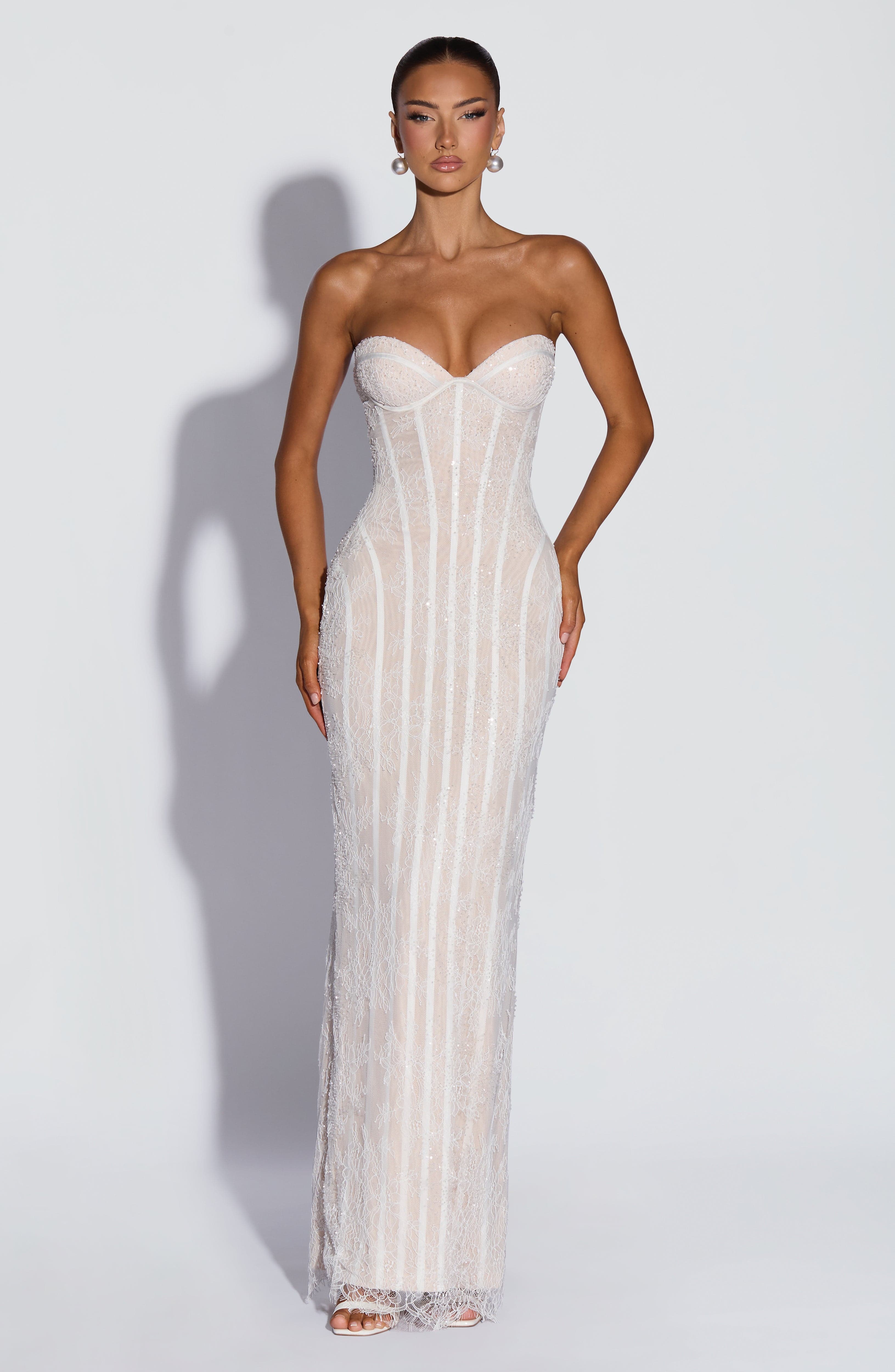 Sian Maxi Dress - Ivory Embellishment - Image 11