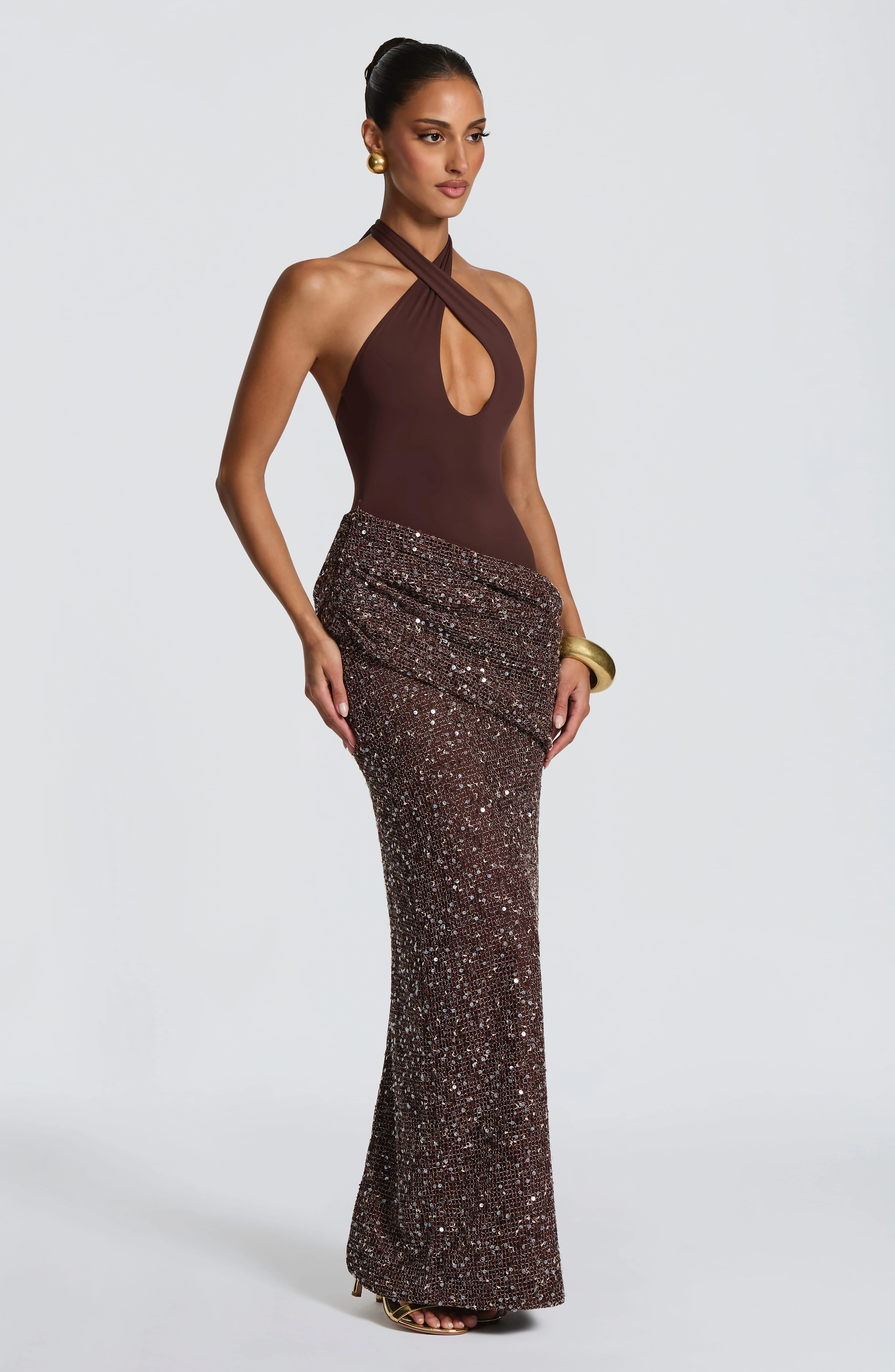 Solea Maxi Dress - Plum Brown - Image 3