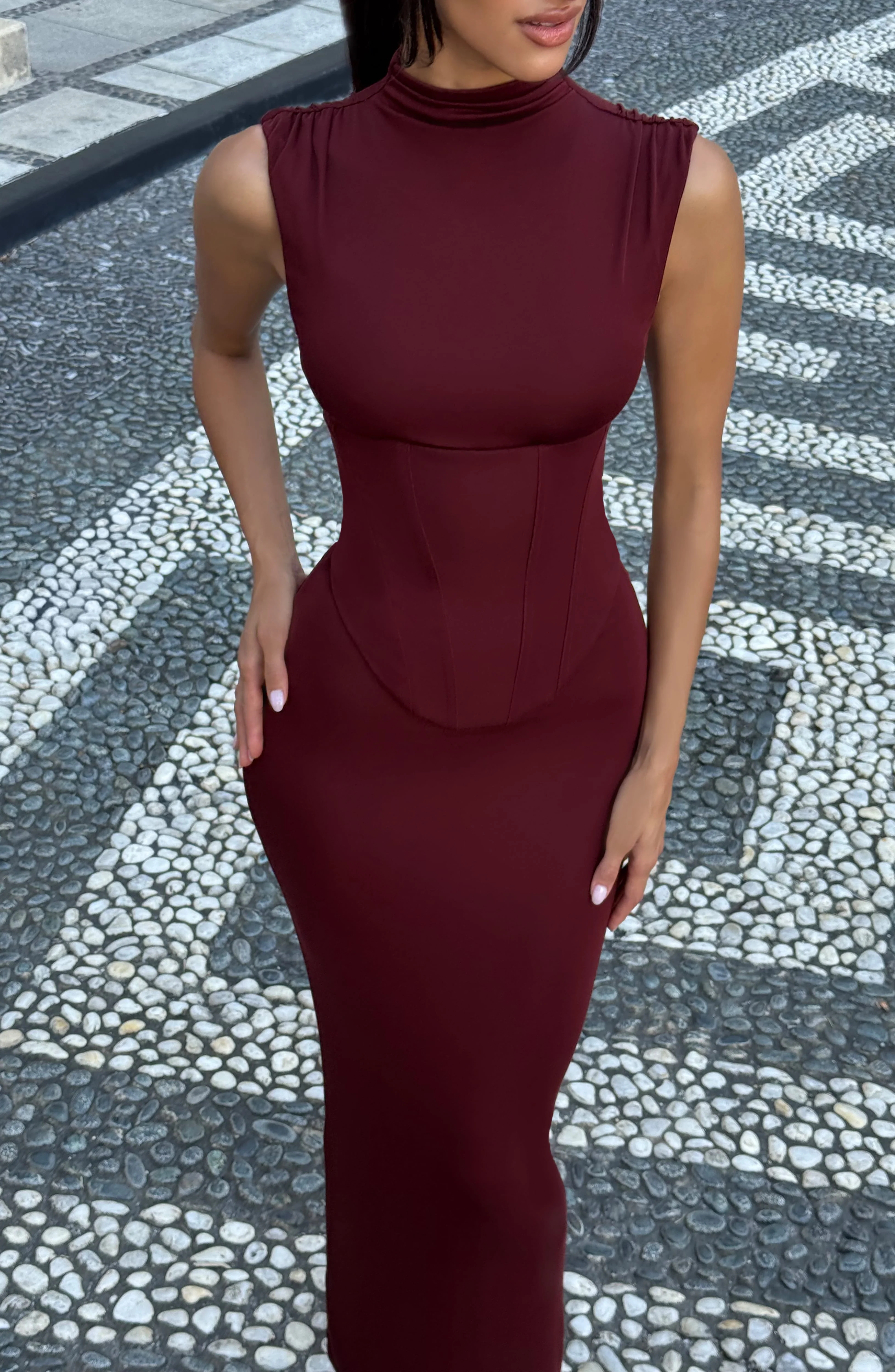 Soline Maxi Dress - Cherry Lacquer - Image 2
