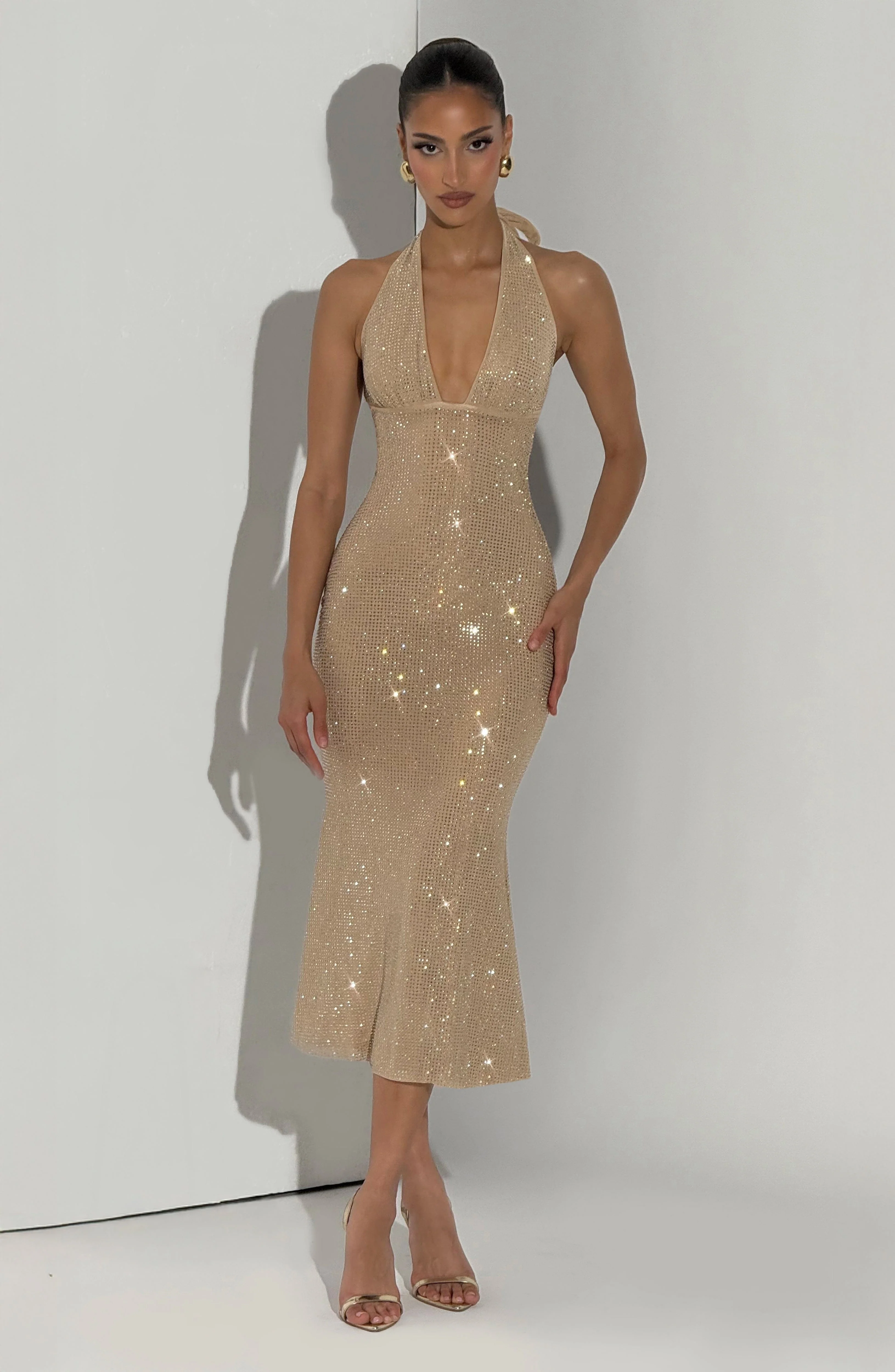 Sonora Midi Dress - Gold - Image 5