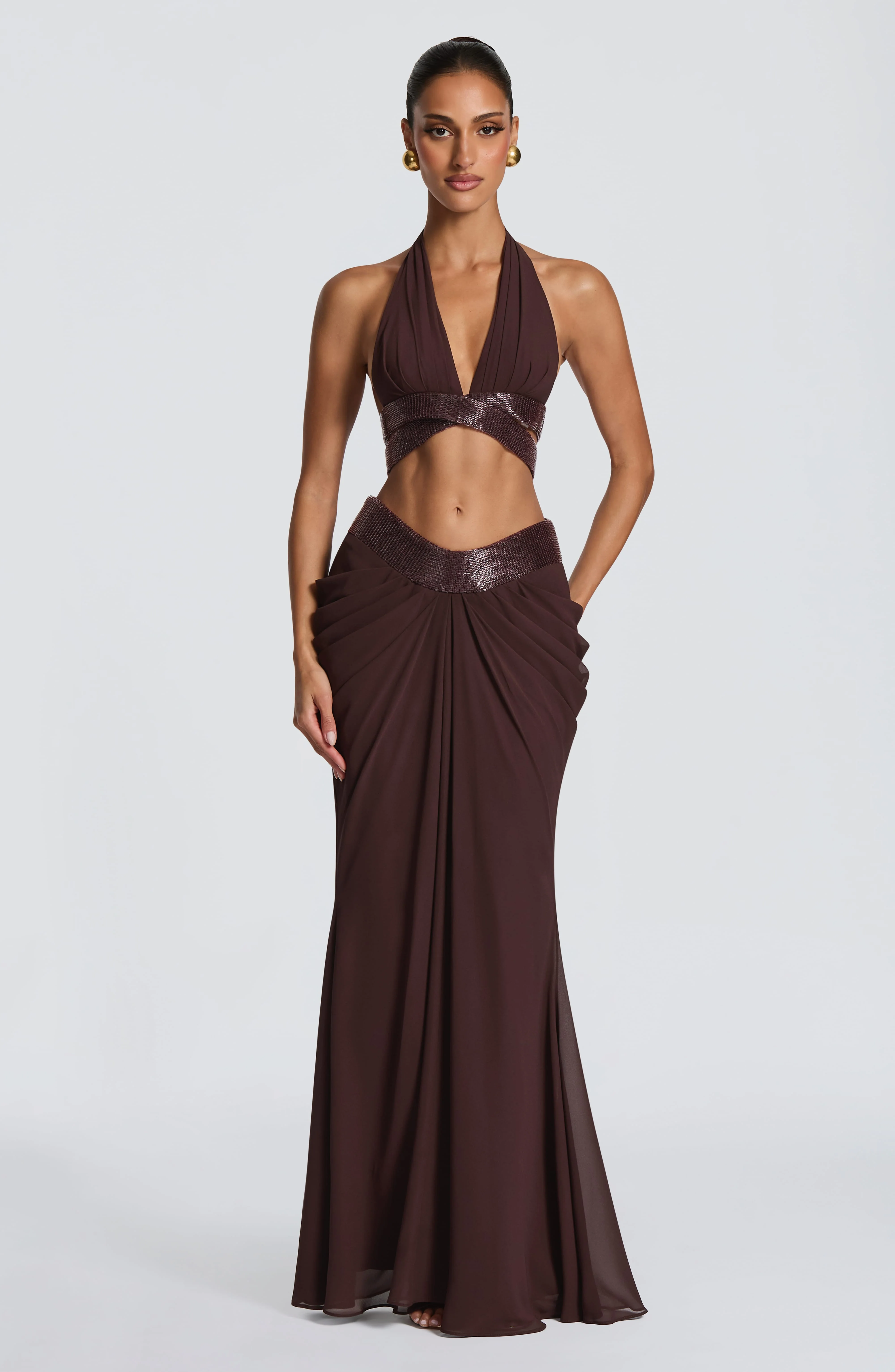 Sophie Maxi Skirt - Plum Brown - Image 6