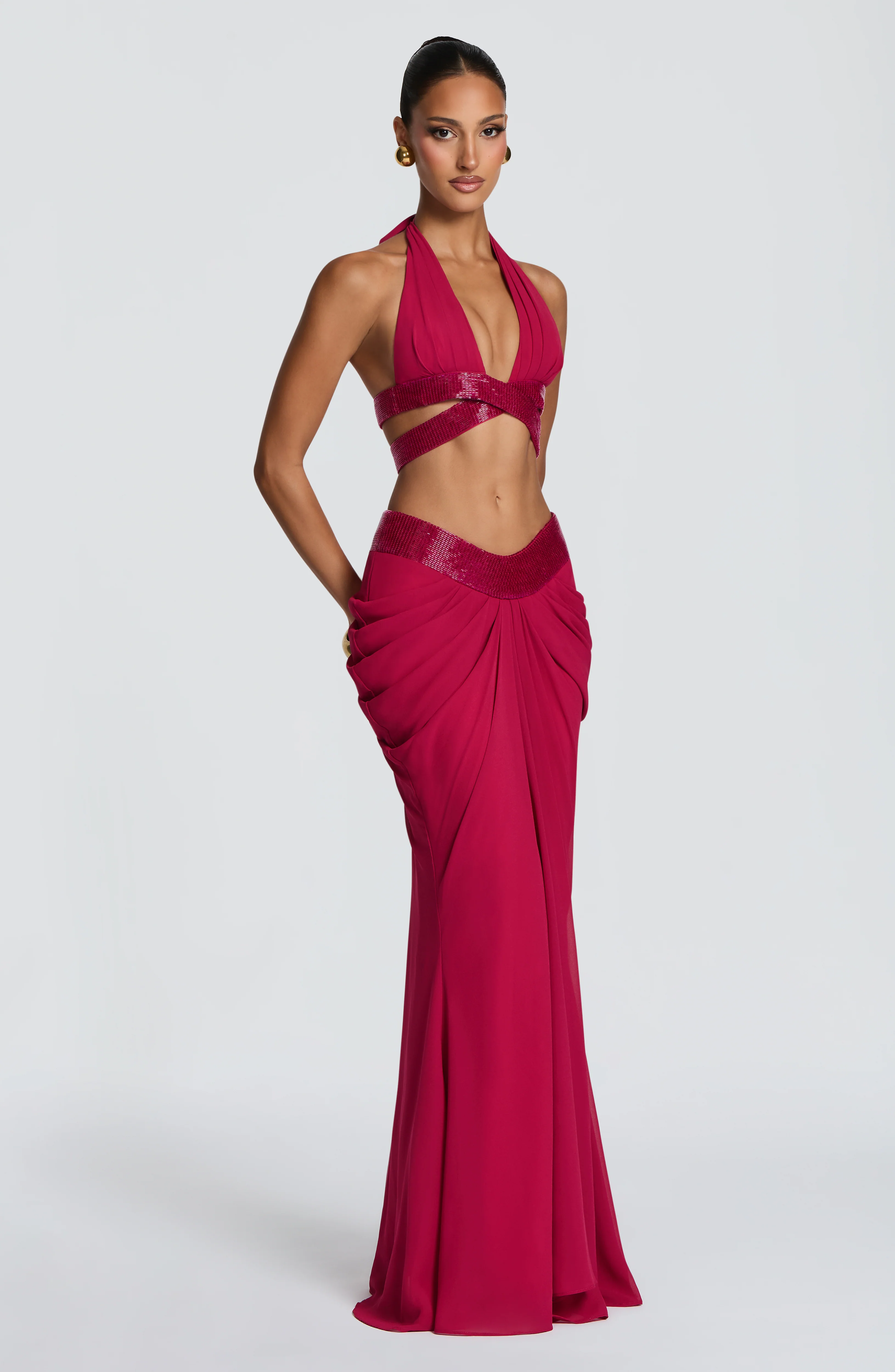 Sophie Maxi Skirt - Raspberry - Image 3