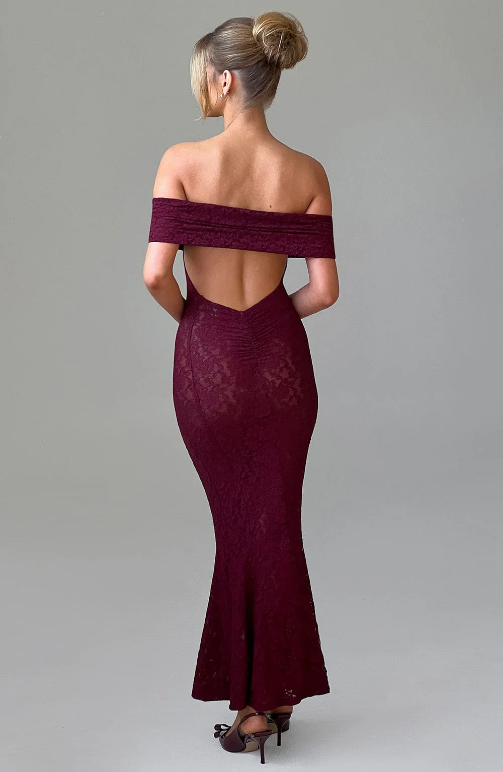 Stephanie Maxi Dress - Burgundy - Image 14