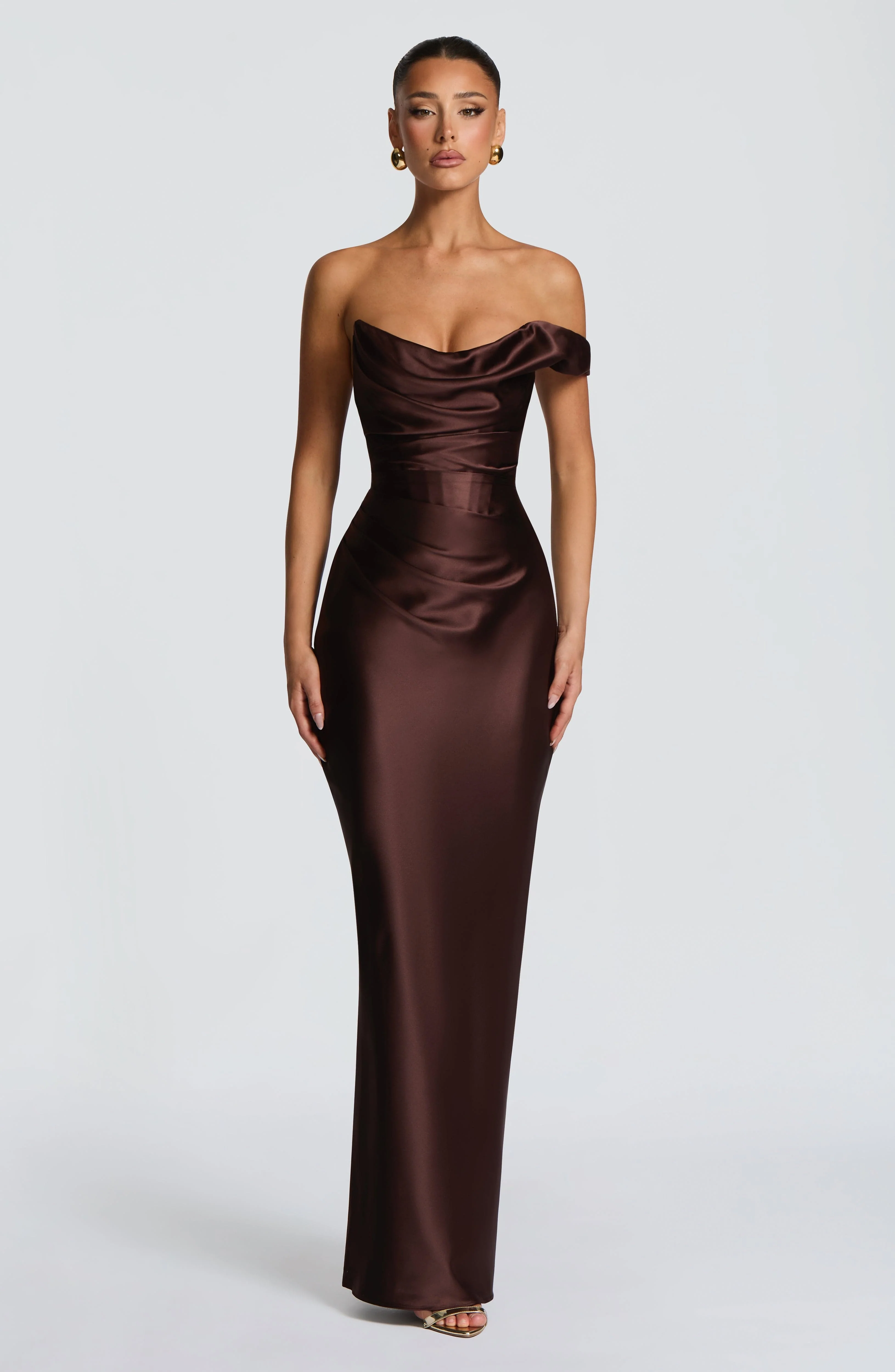 Thalassa Maxi Dress - Plum Brown - Image 2
