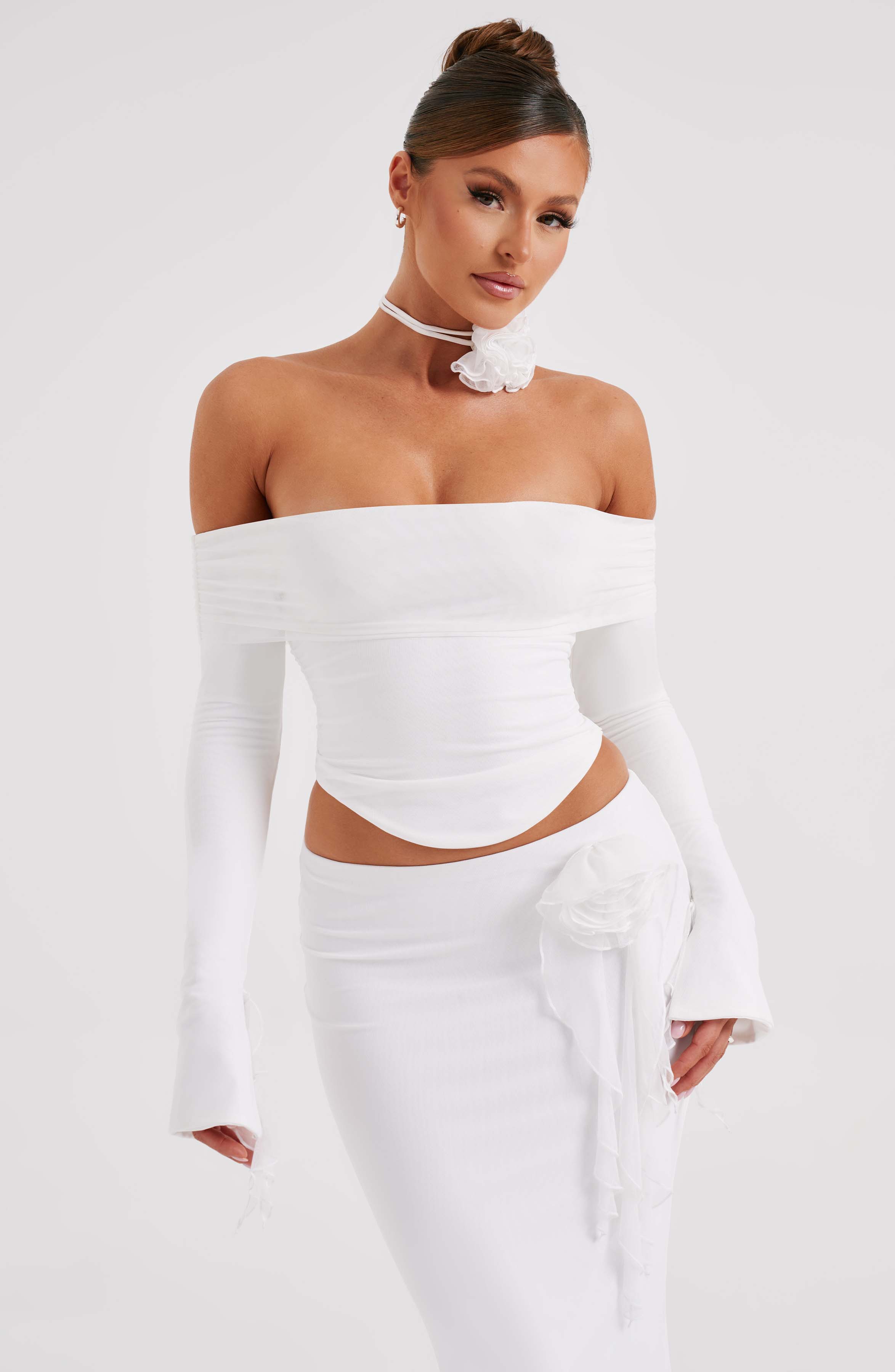 Tilli Floral Neck Tie - Ivory - Image 3