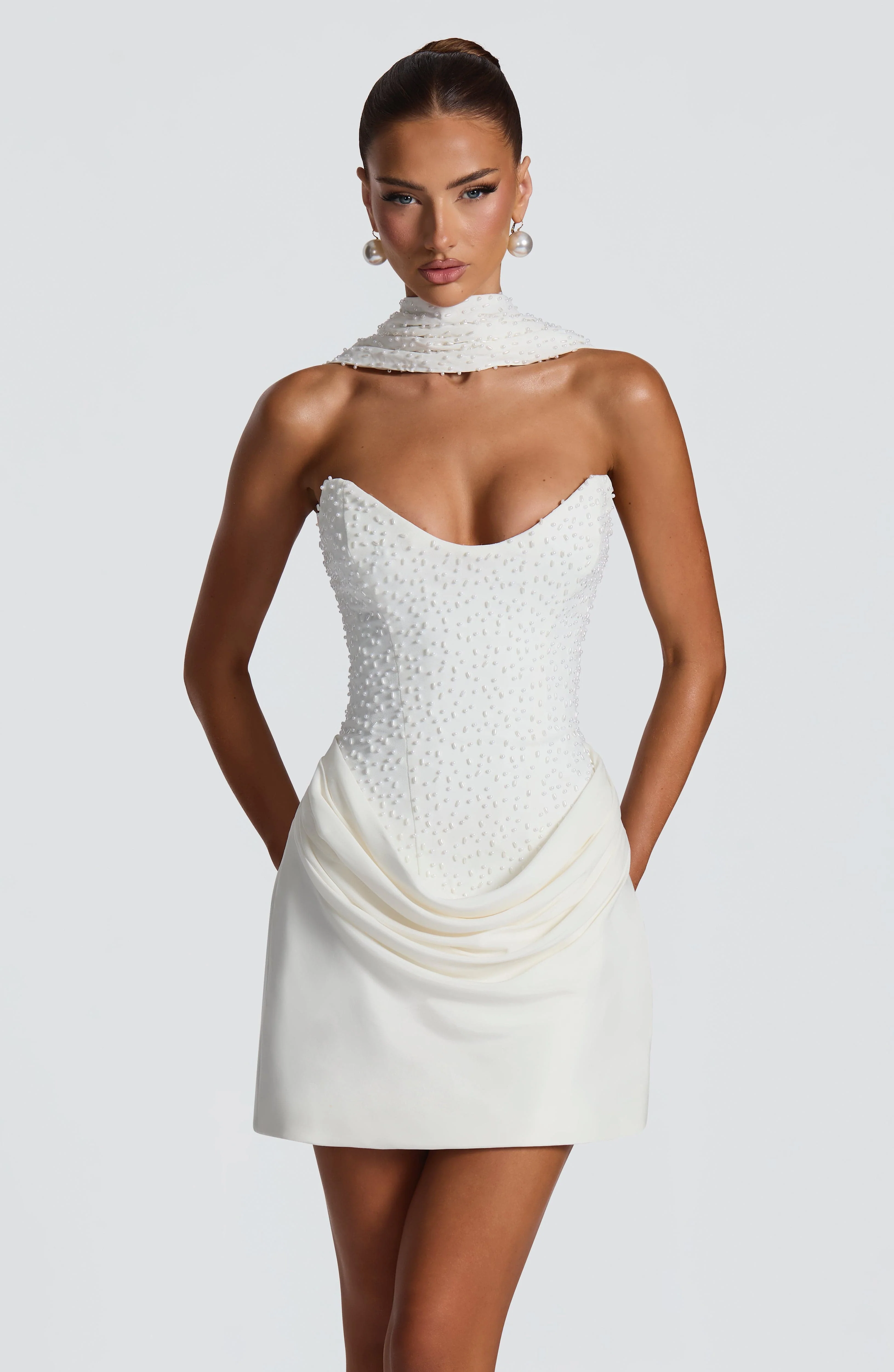 Tindra Mini Dress - Ivory - Image 16