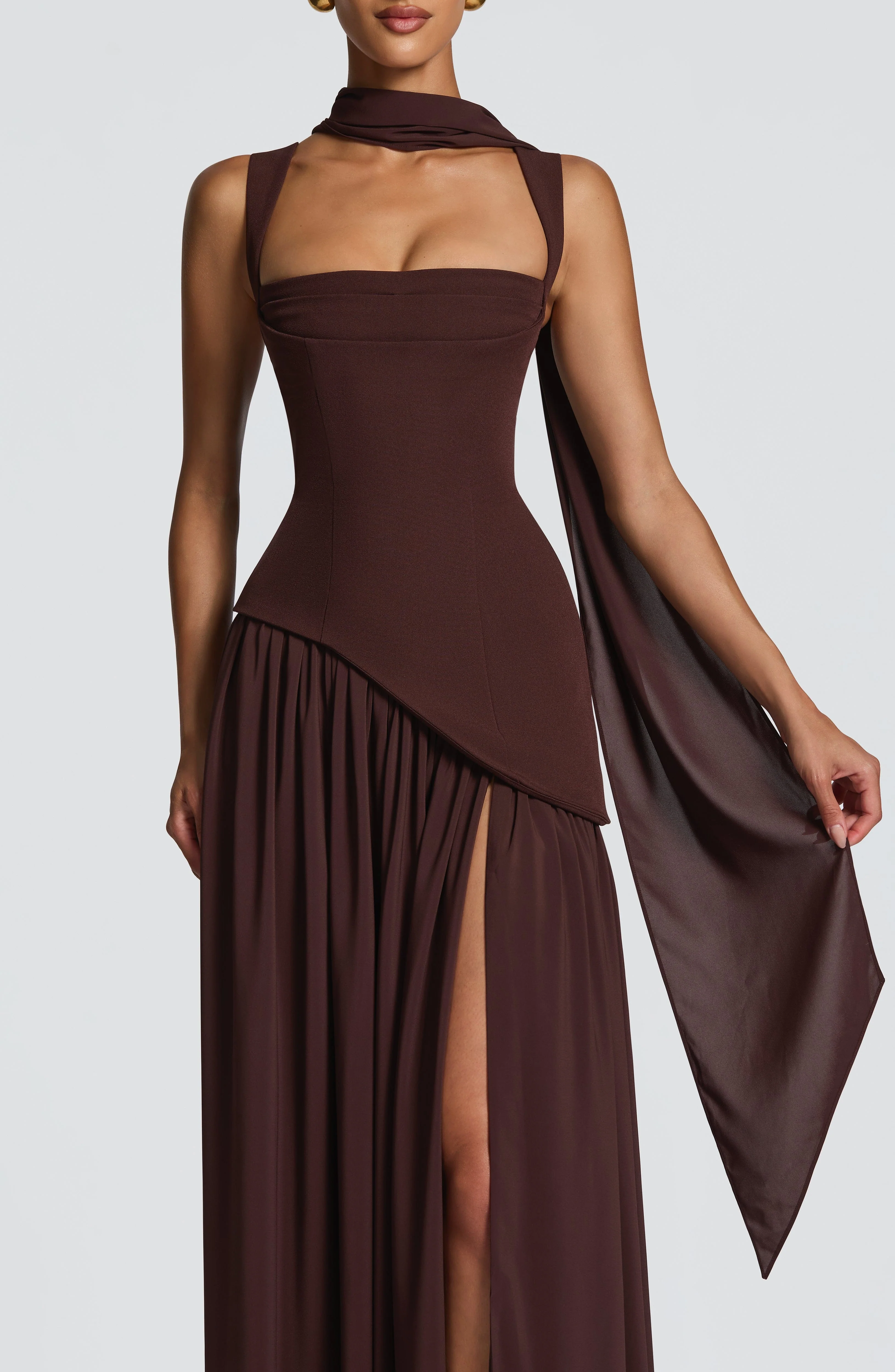 Tullulah Maxi Dress - Plum Brown - Image 6