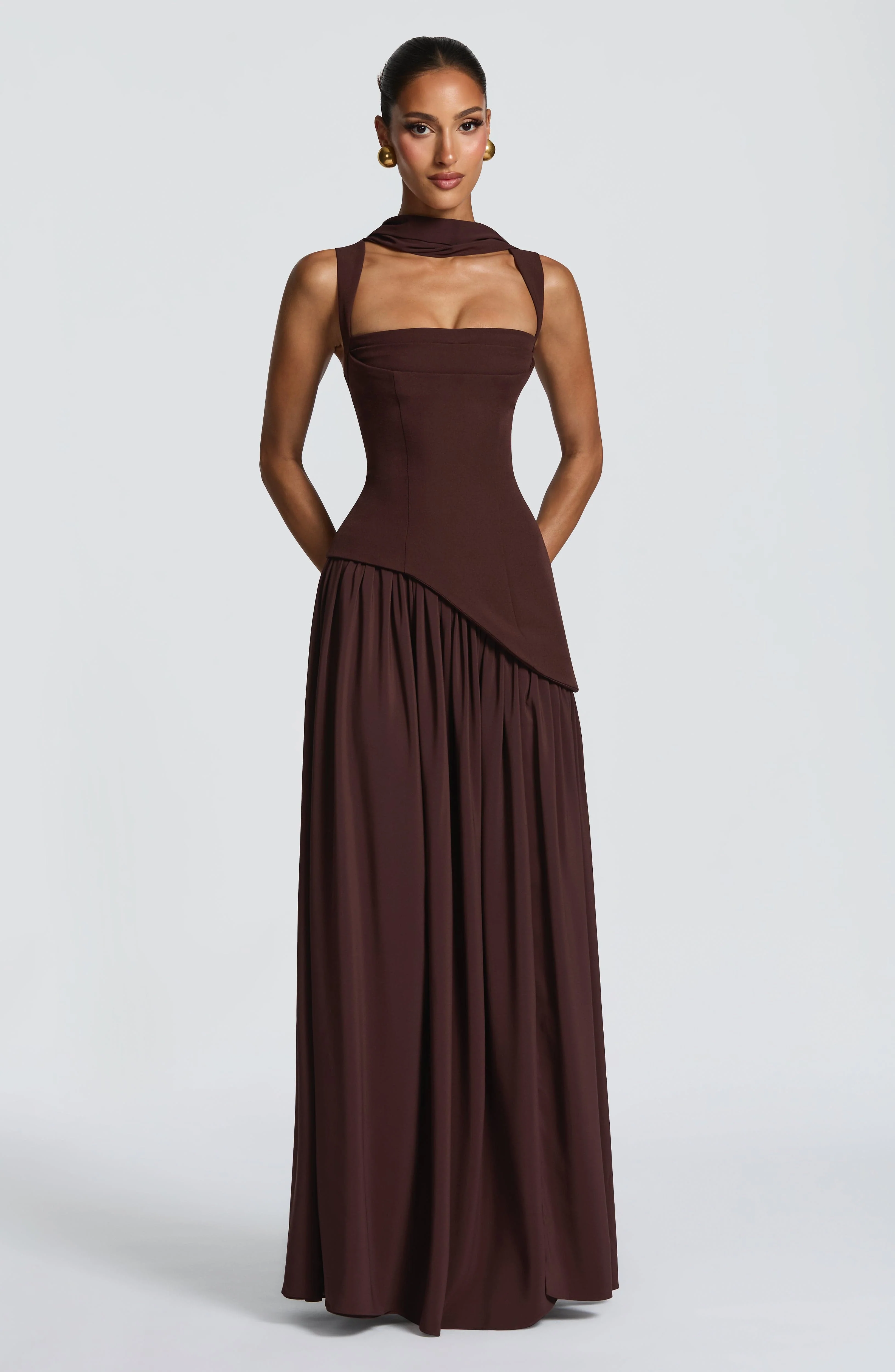 Tullulah Maxi Dress - Plum Brown - Image 9