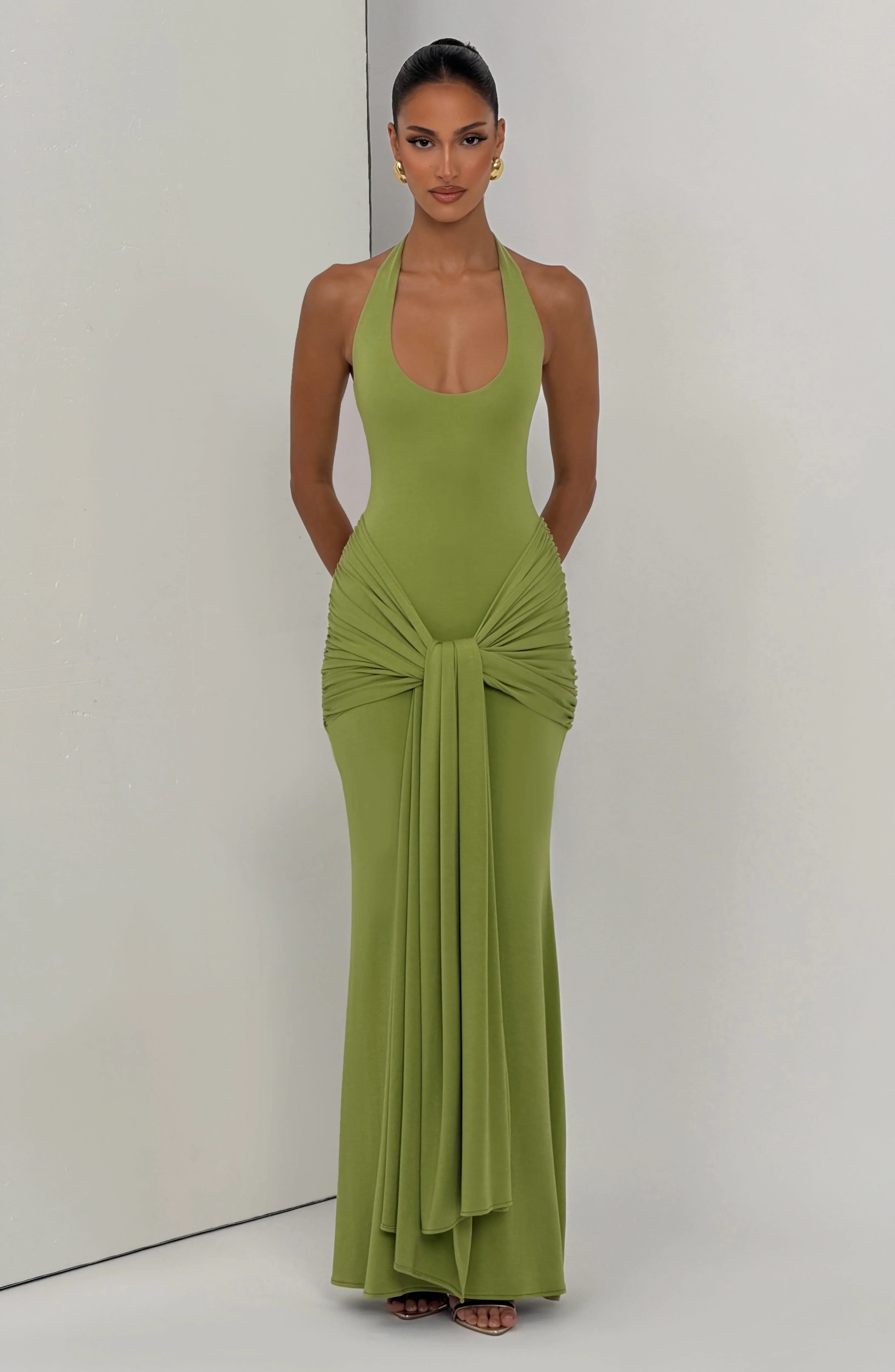 Veneda Maxi Dress - Olive - Image 6