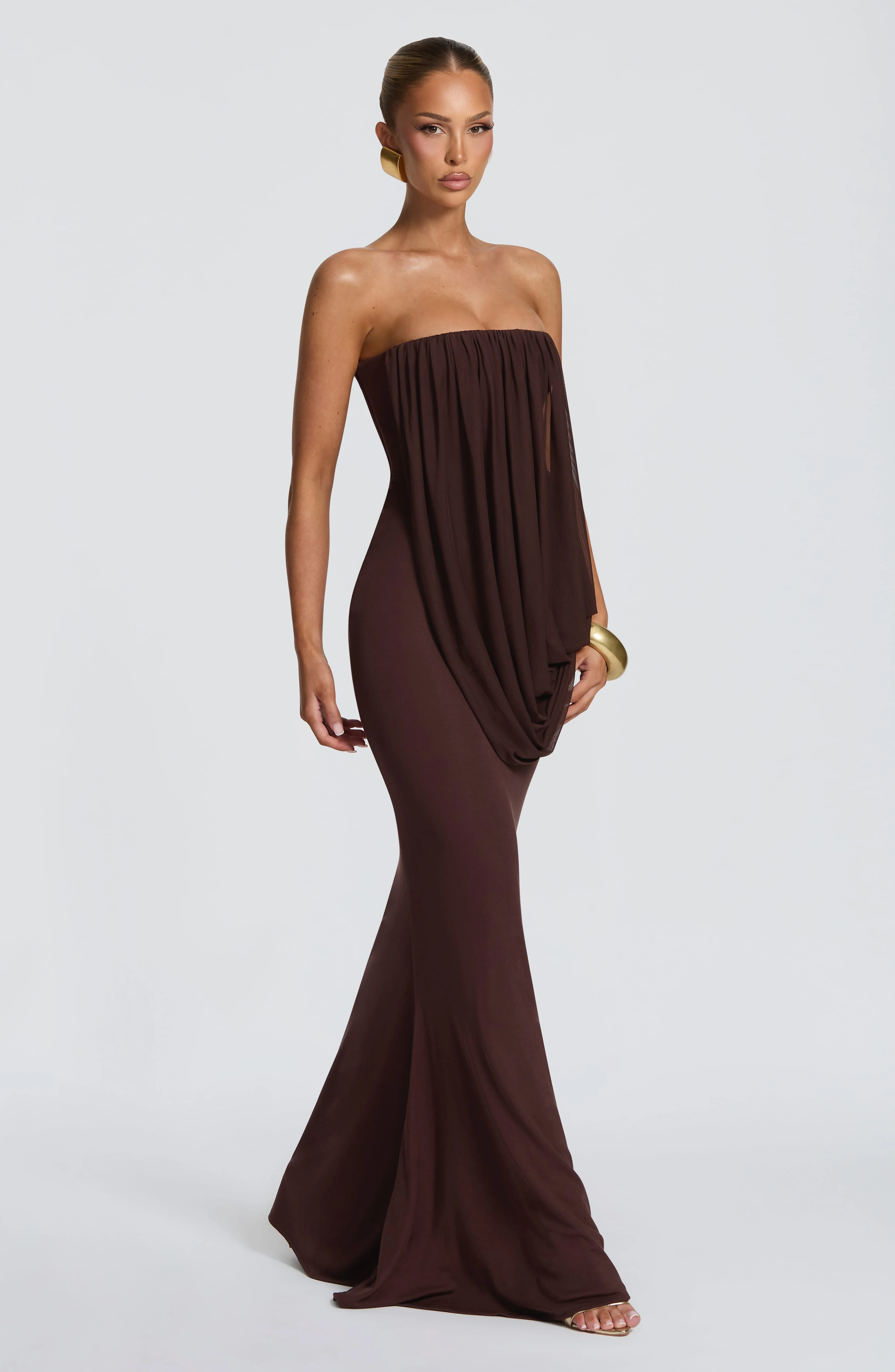 Vienna Maxi Dress - Plum Brown - Image 3