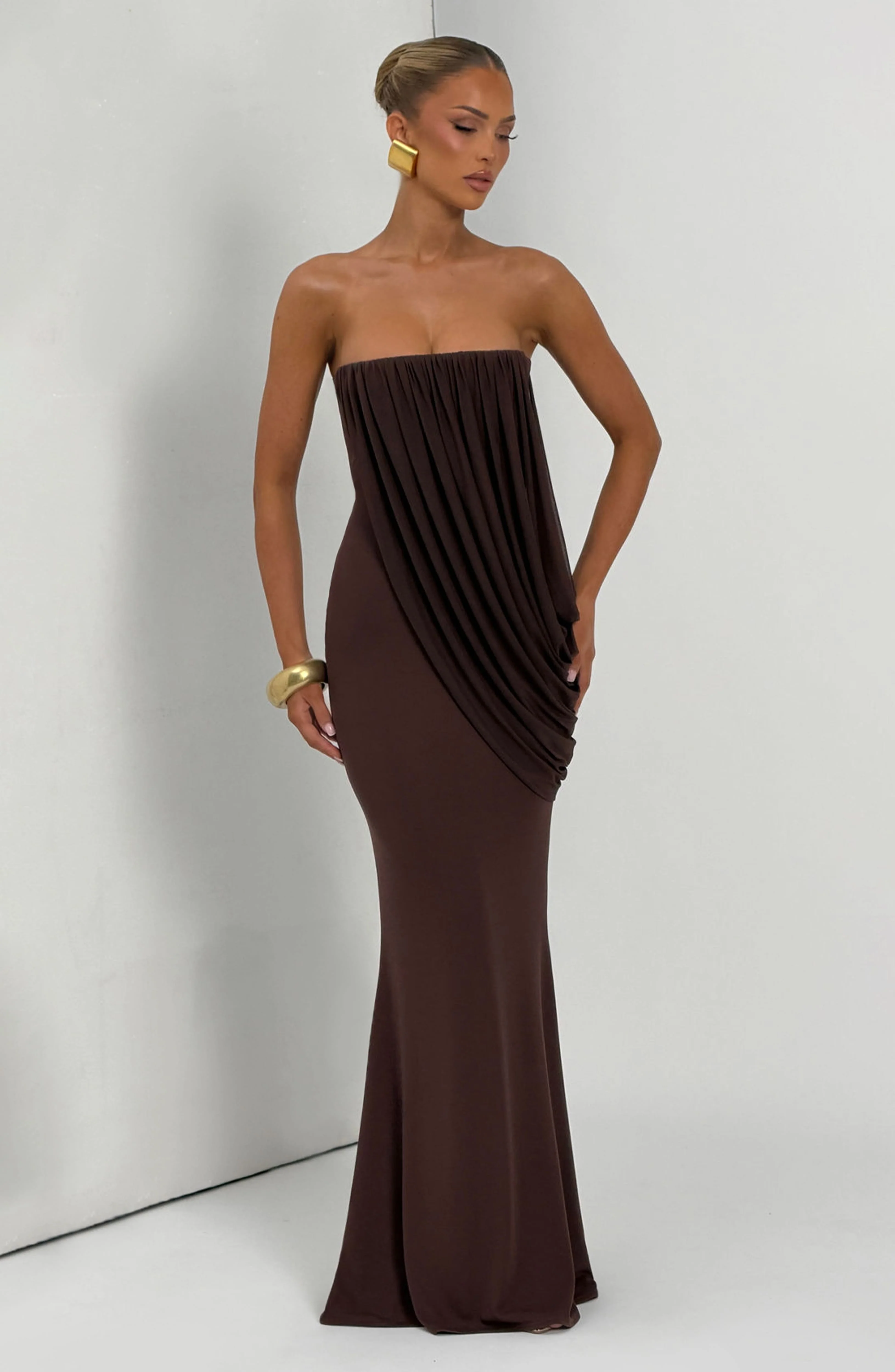 Vienna Maxi Dress - Plum Brown - Image 9