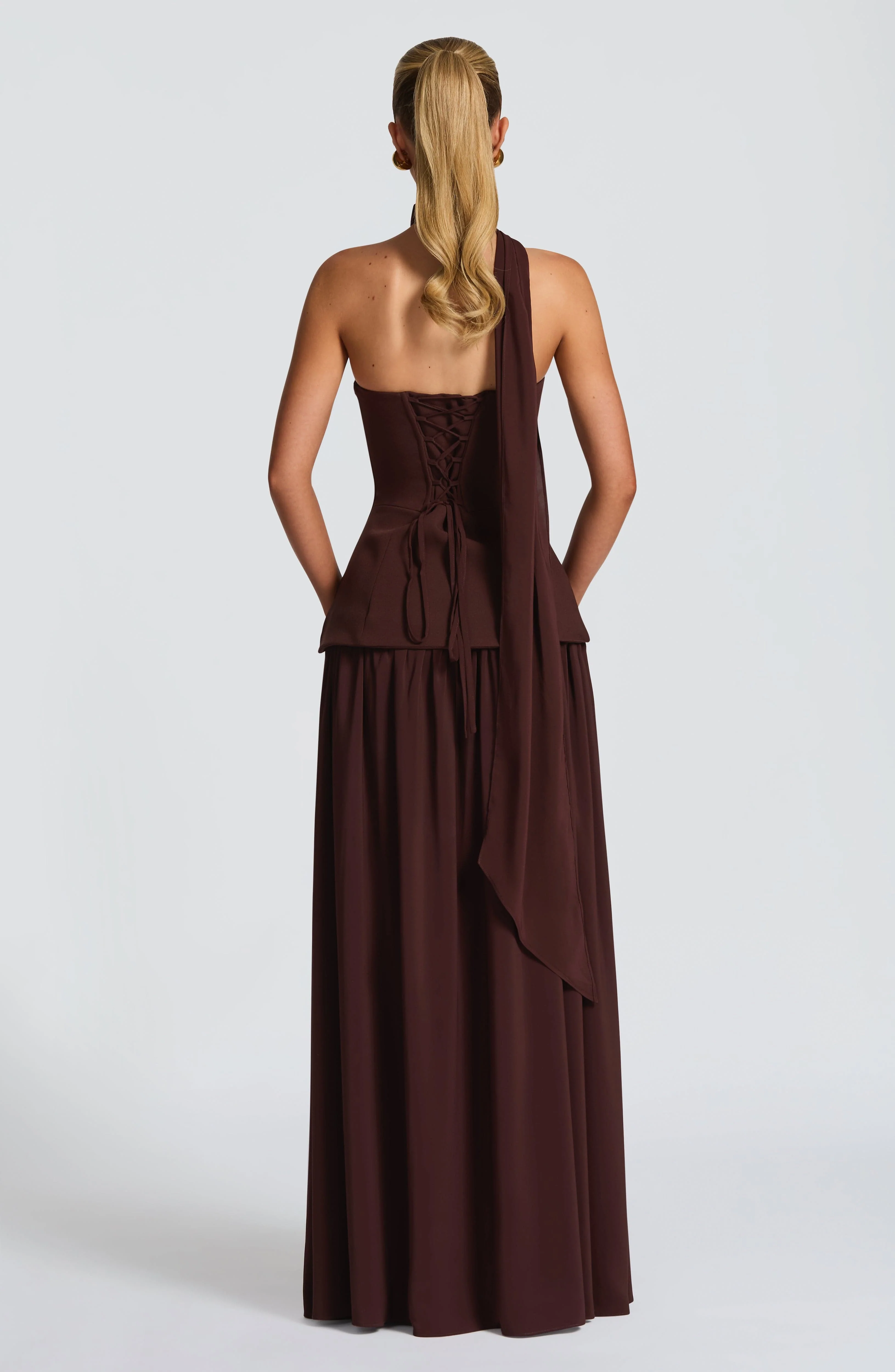 Vietta Maxi Dress - Plum Brown - Image 5