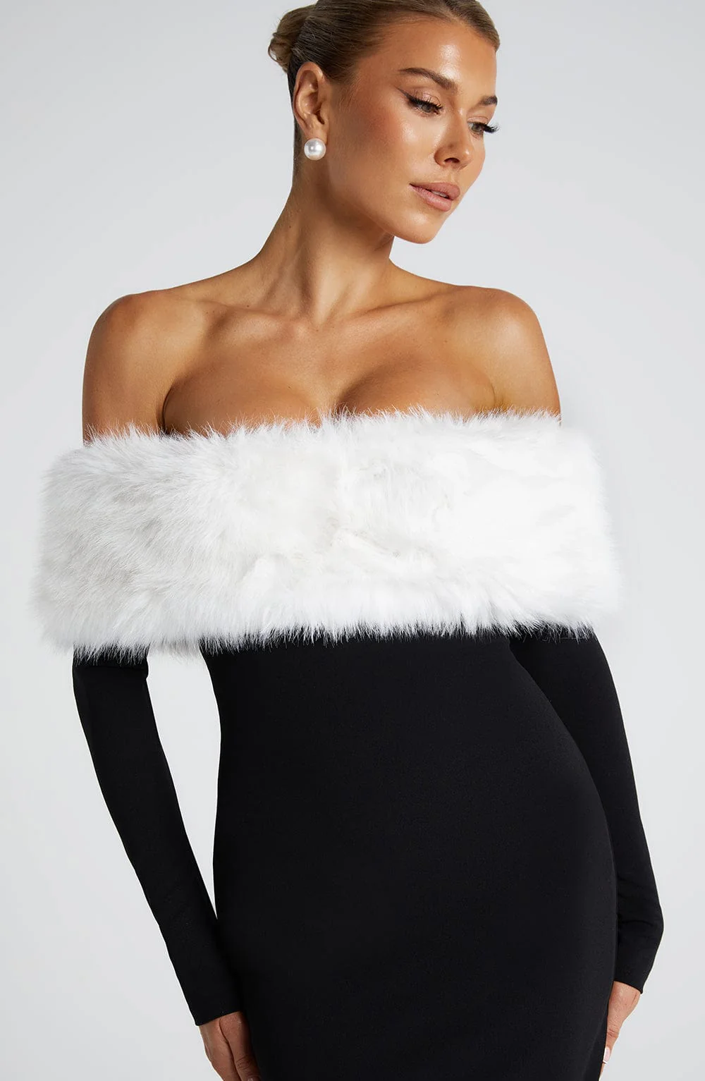 Vittoria Midi Dress - Black/White - Image 4