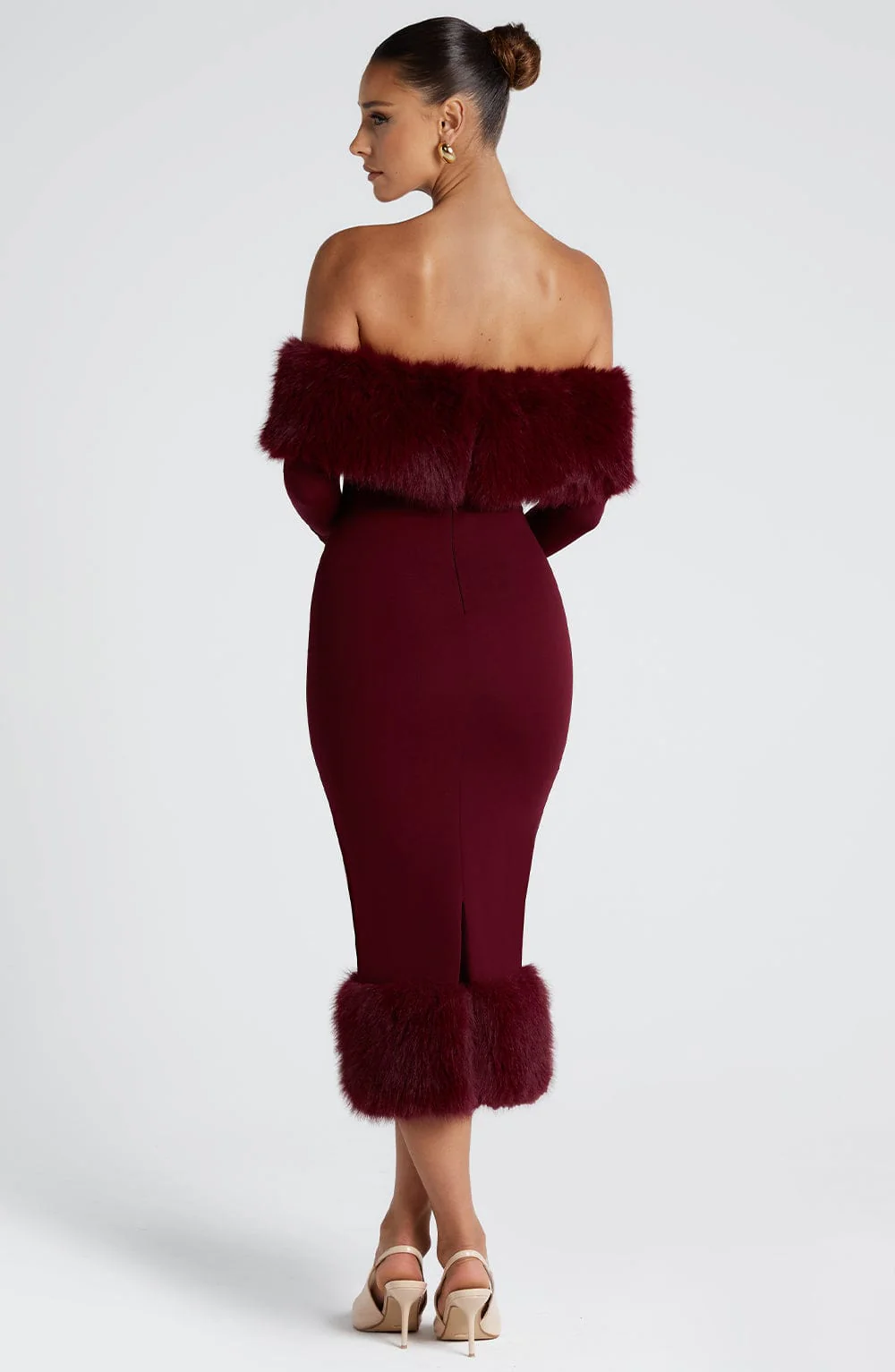 Vittoria Midi Dress - Wine - Image 3