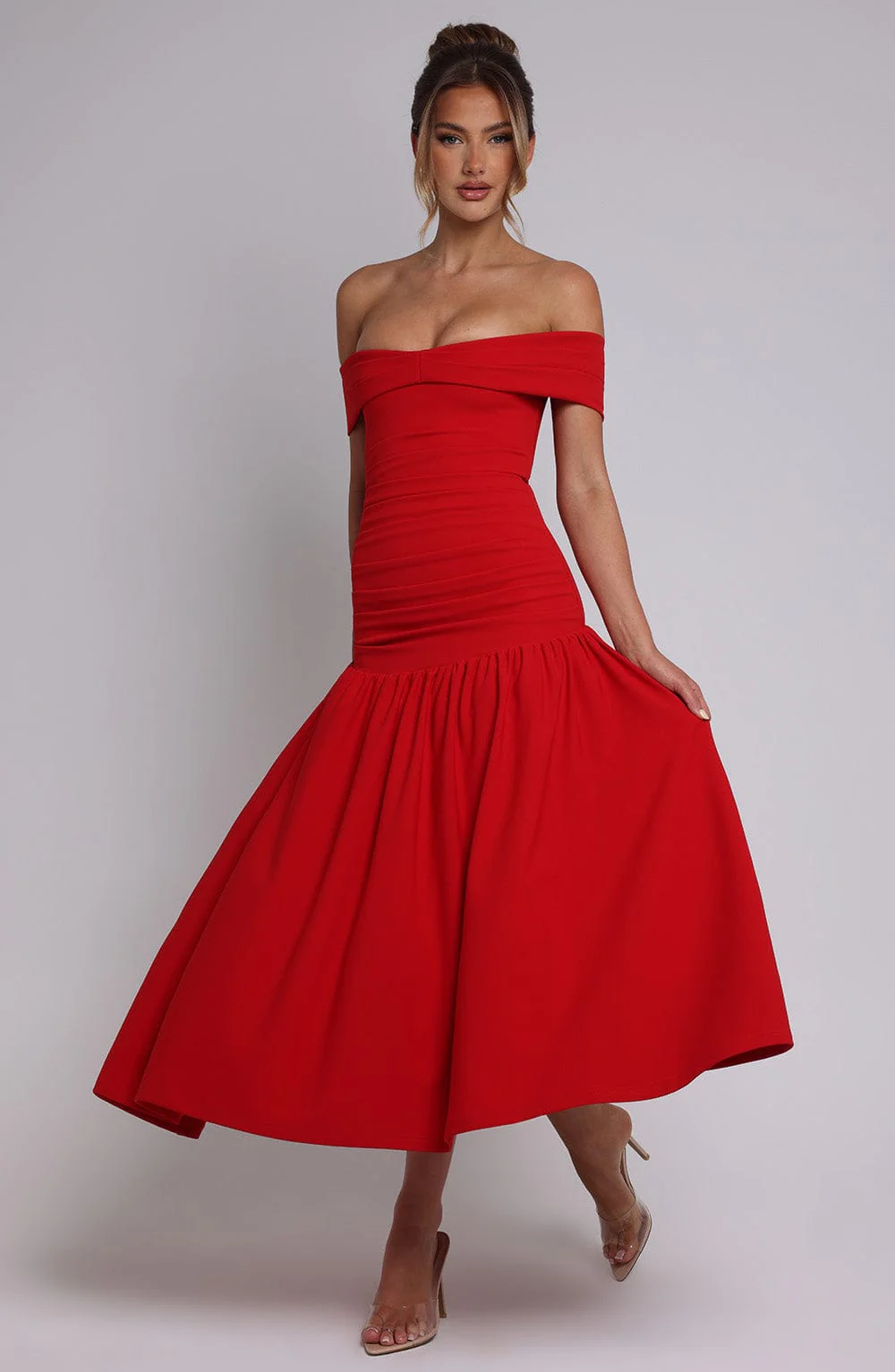 Wilhelmina Midaxi Dress - Red - Image 4