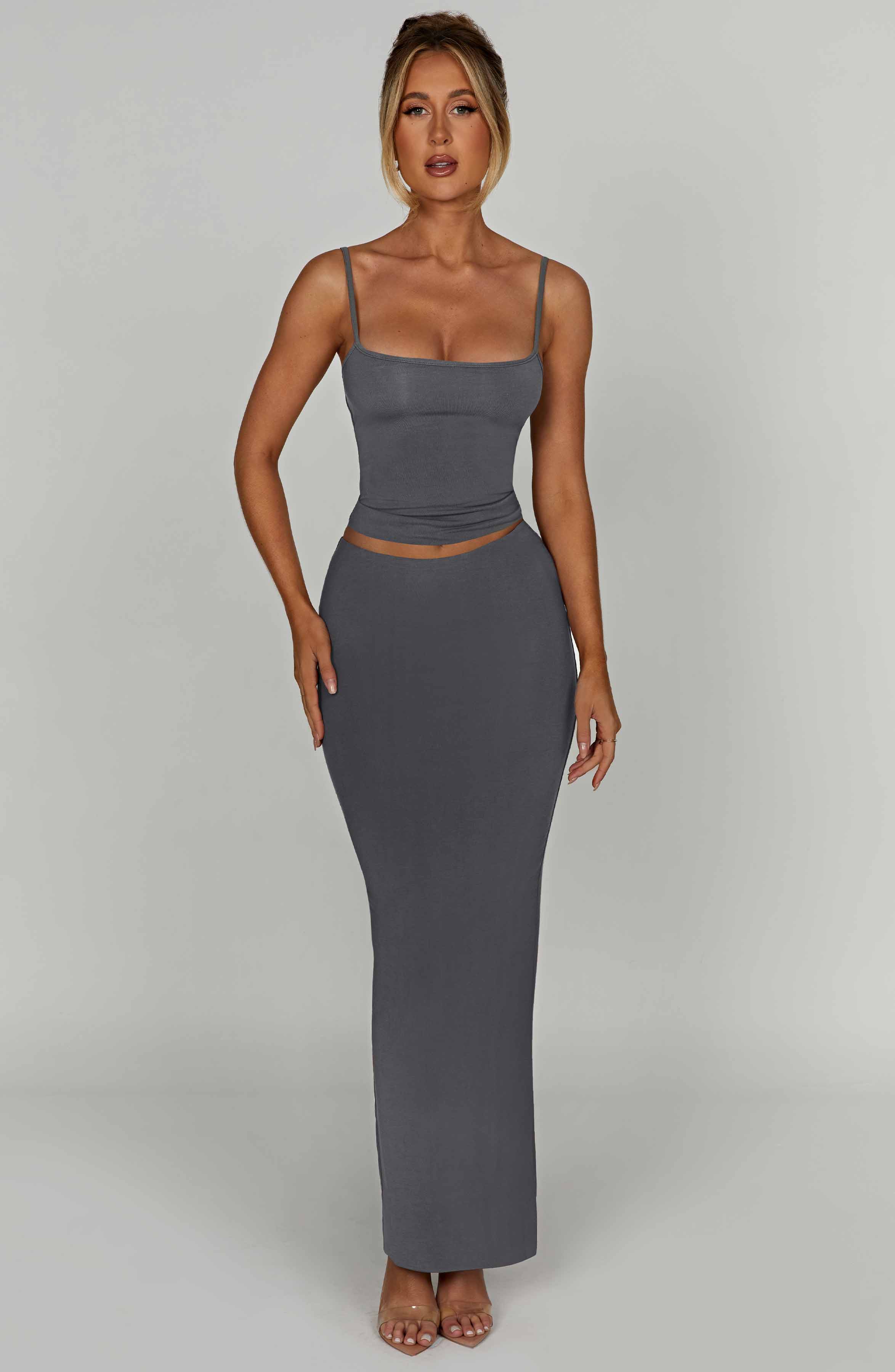 Yazmin Maxi Skirt - Charcoal - Image 7