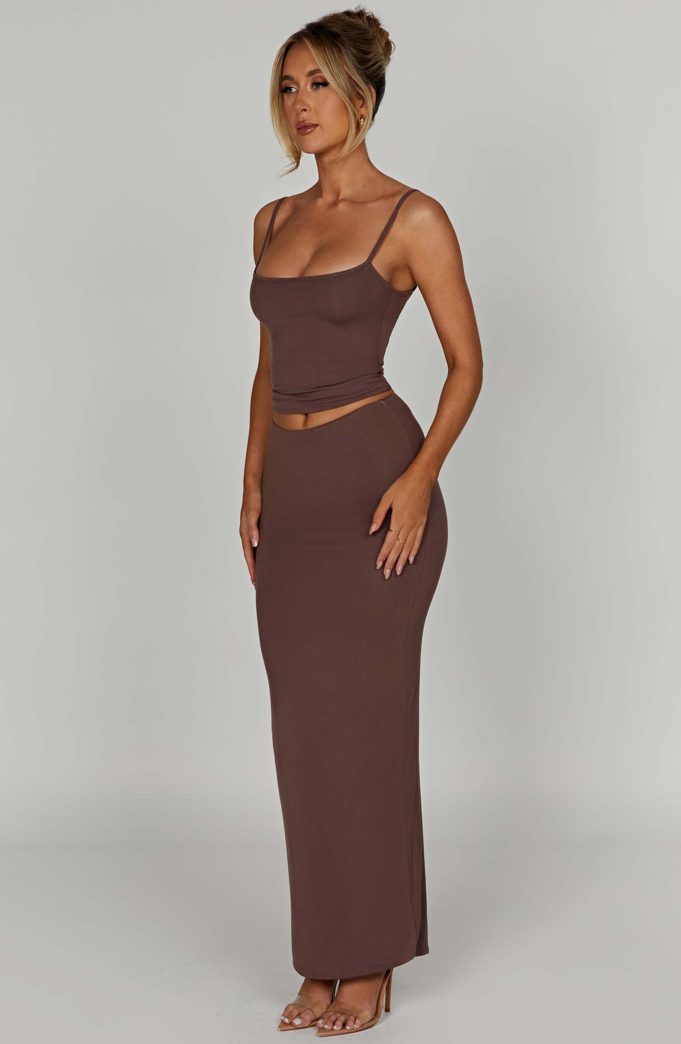 Yazmin Maxi Skirt - Chocolate - Image 3