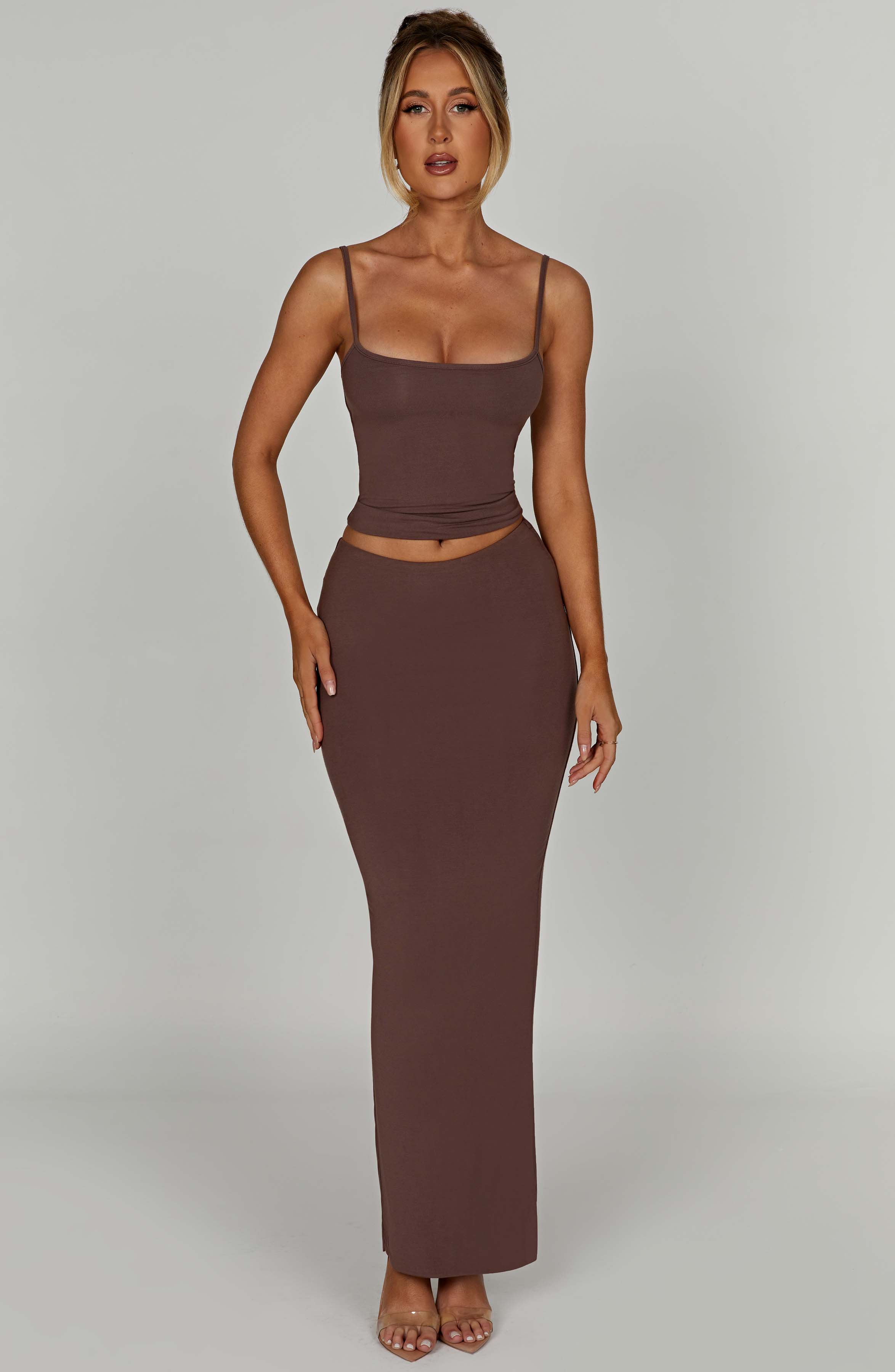 Yazmin Maxi Skirt - Chocolate - Image 7