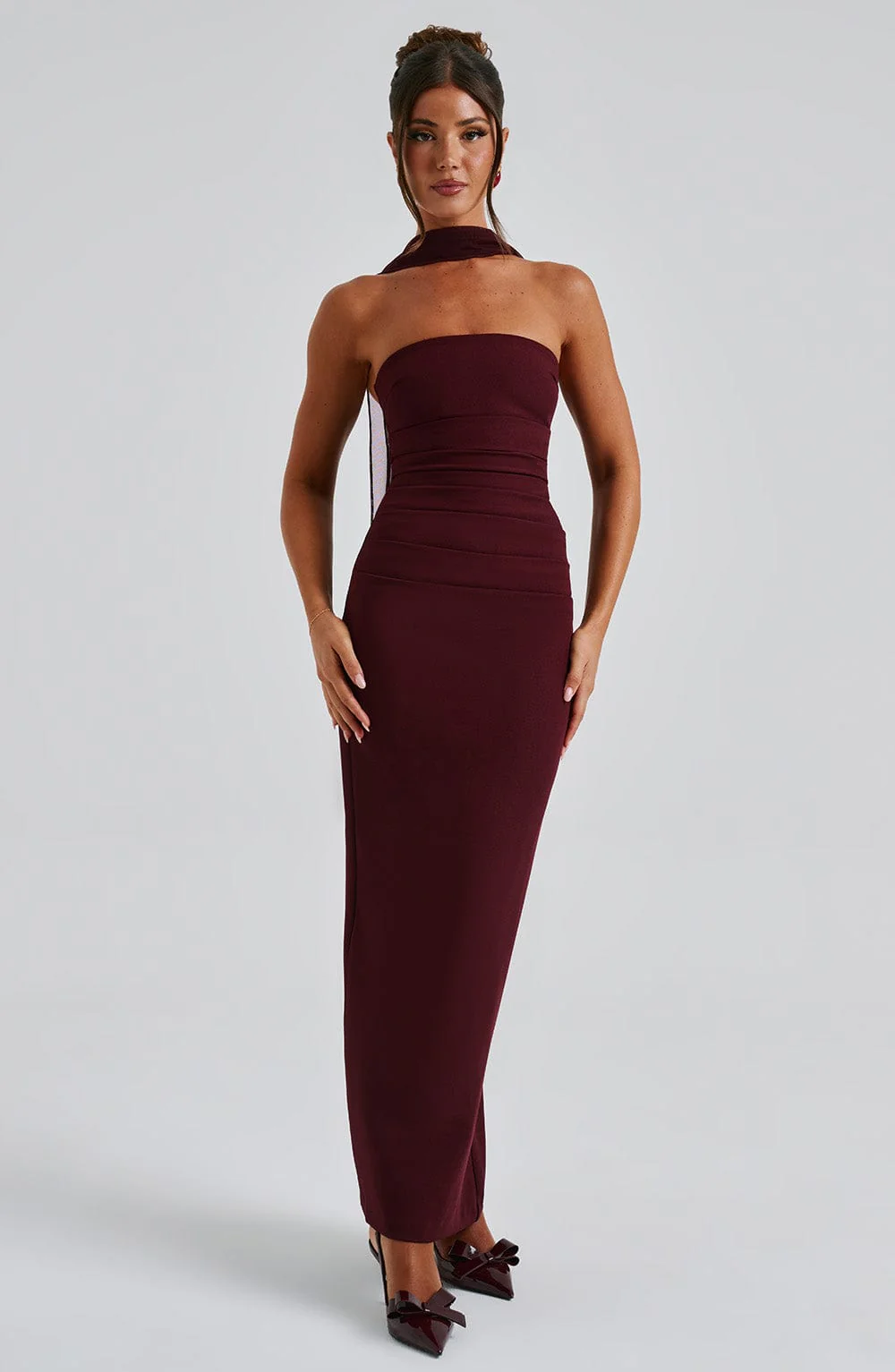 Yulia Maxi Dress - Cherry Lacquer - Image 3